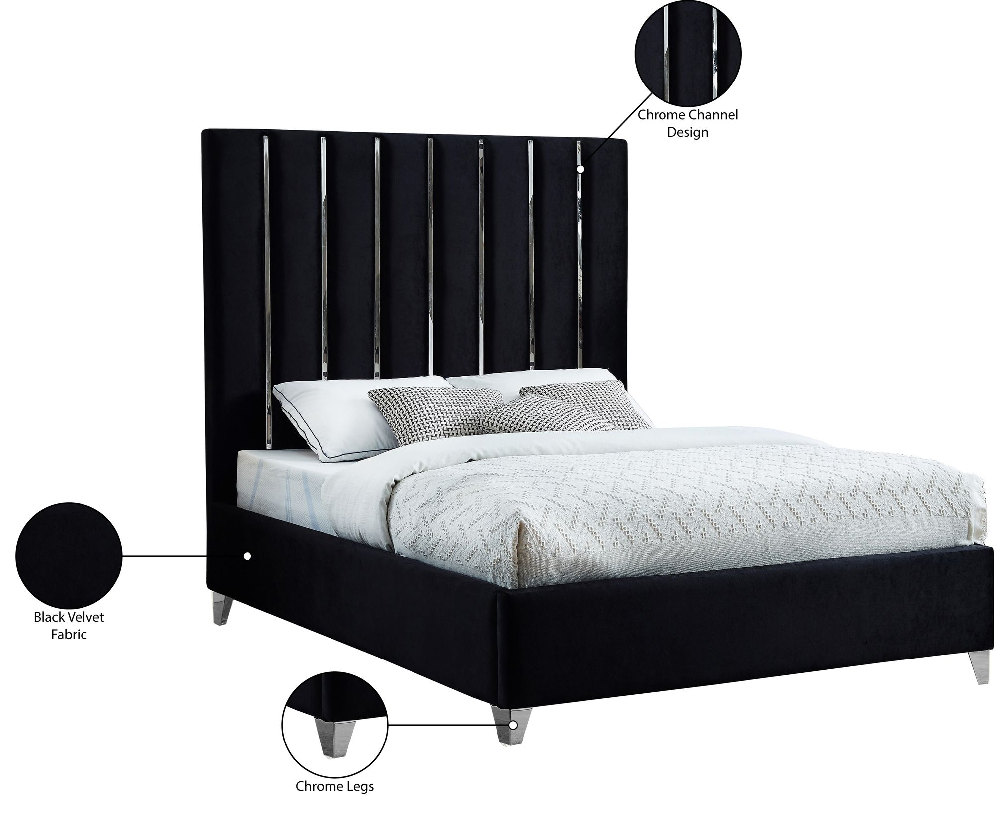 Enzo Velvet King Size Bed