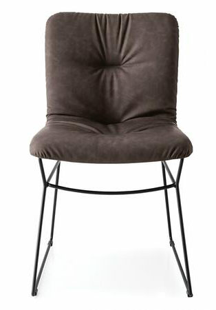 Annie Soft Fabric/Metal Customizable Dining Chair