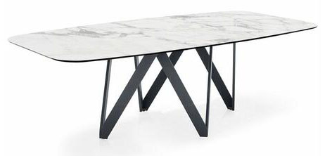 Cartesio W118.1-inch Ceramic/Metal/Wood Customizable Elliptical Dining Table