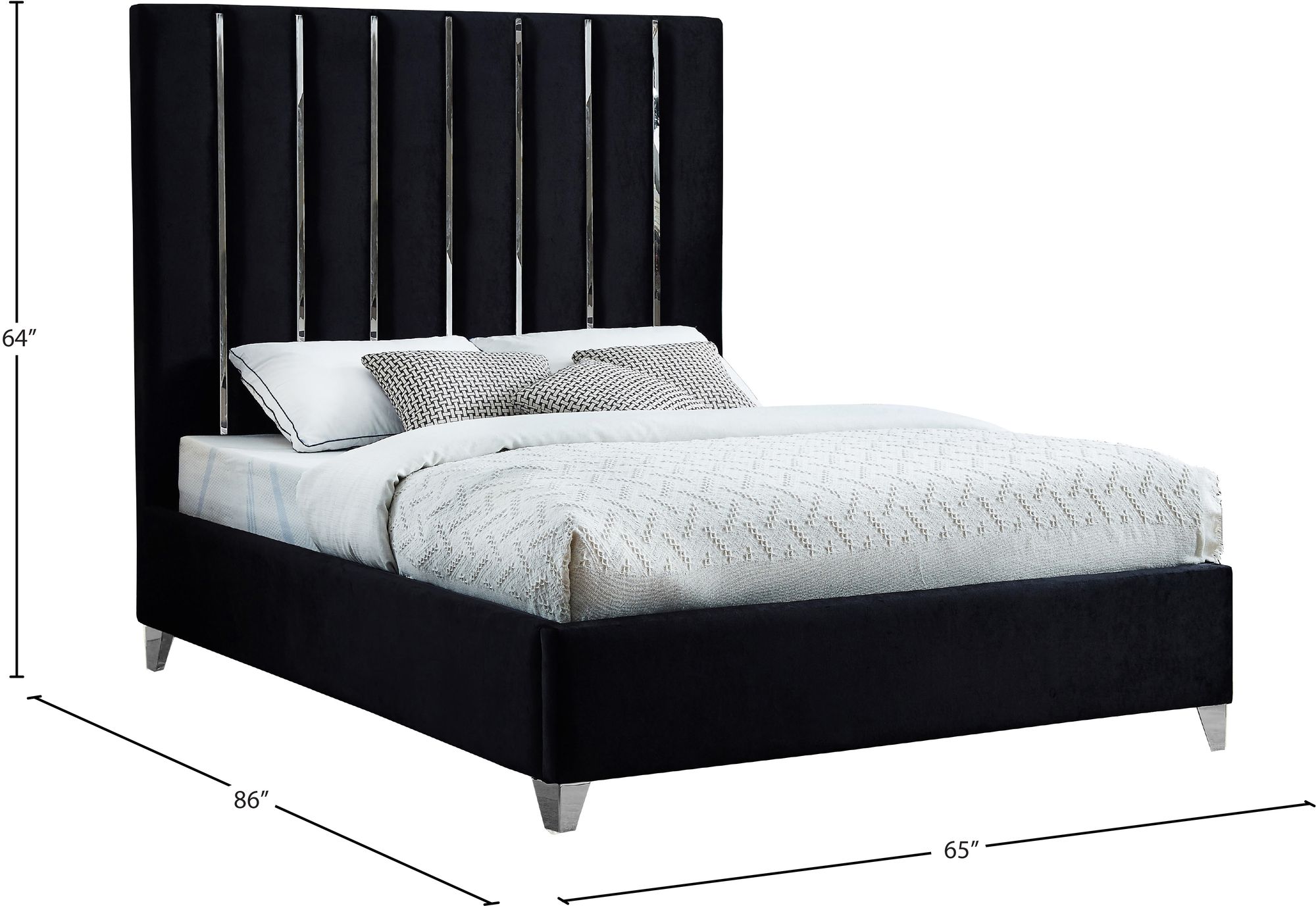 Enzo Velvet Queen Size Bed