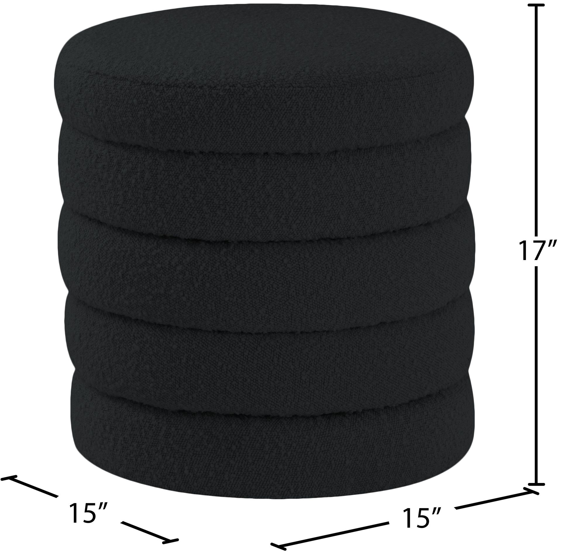 Aphia Boucle Fabric Ottoman/Stool
