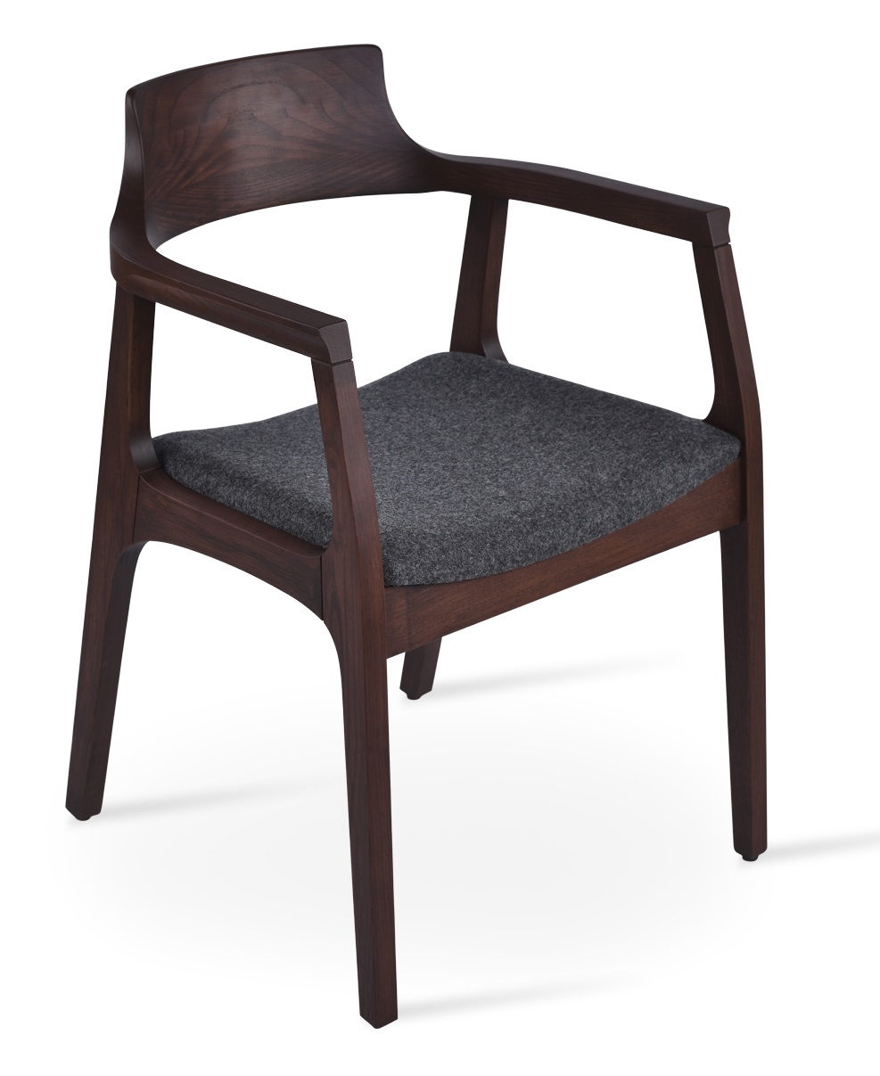 Adelaide Camira Blazer Wool Dining Chair w/Wood Base