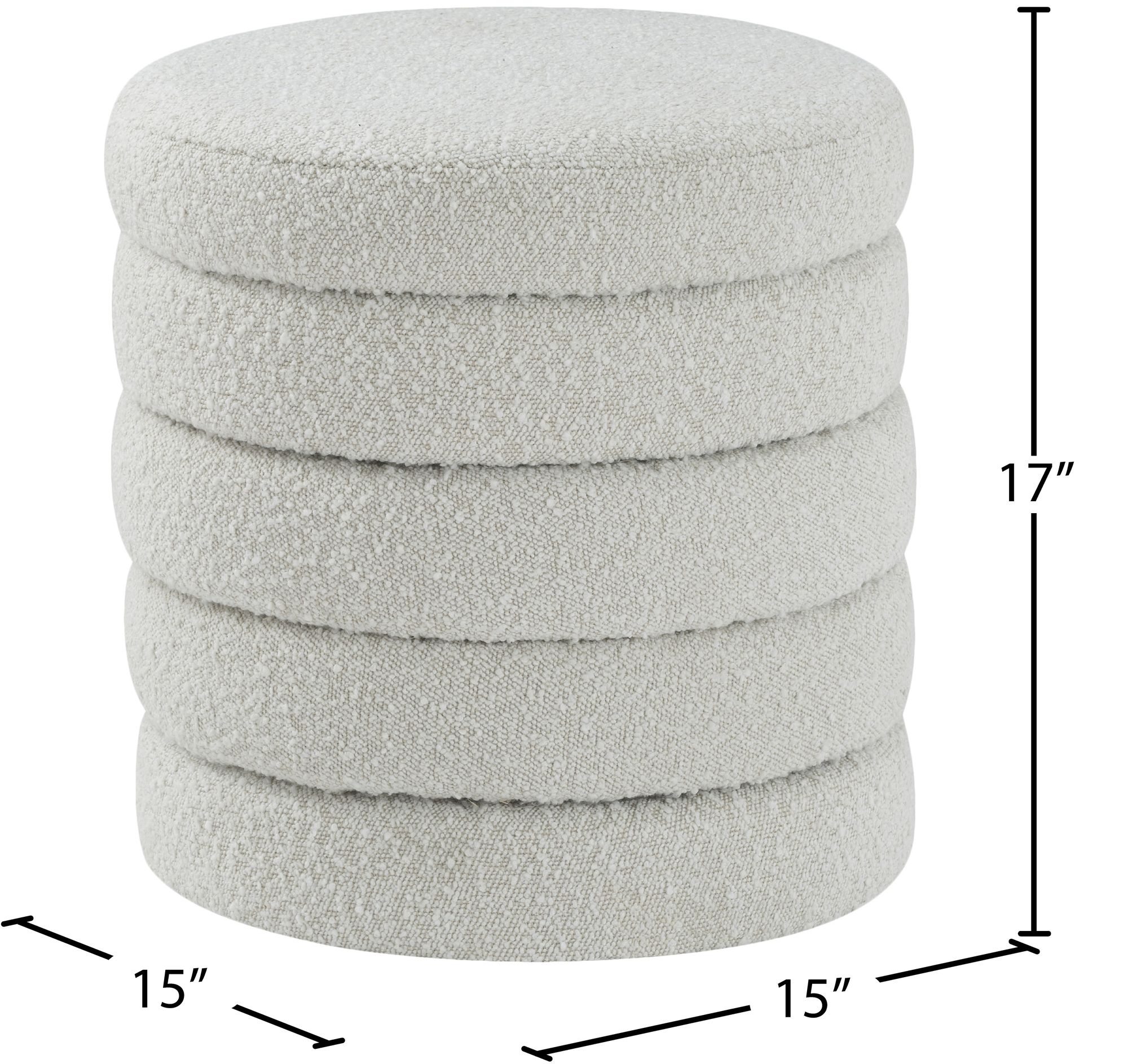 Aphia Boucle Fabric Ottoman/Stool