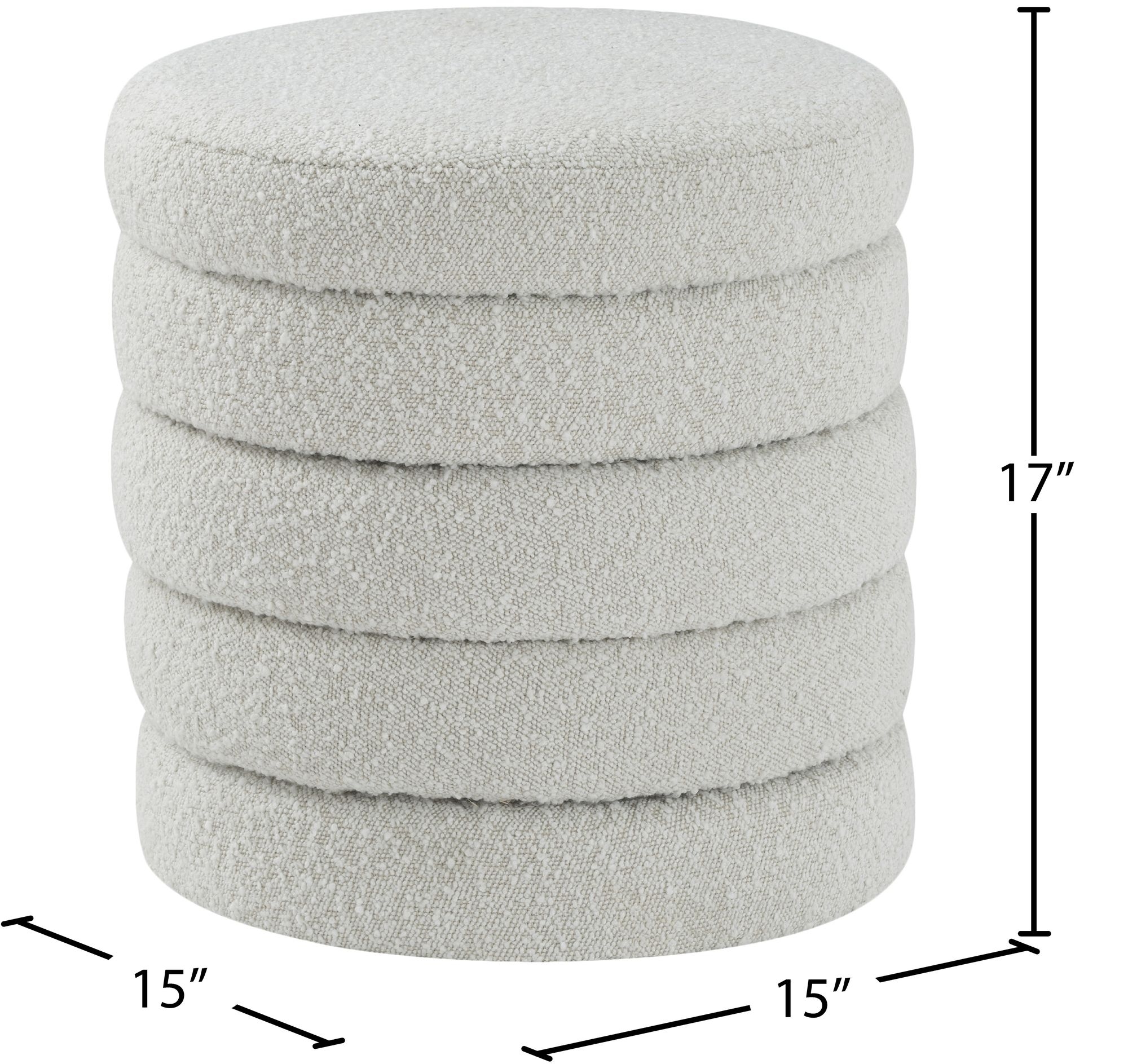 Aphia Boucle Fabric Ottoman/Stool