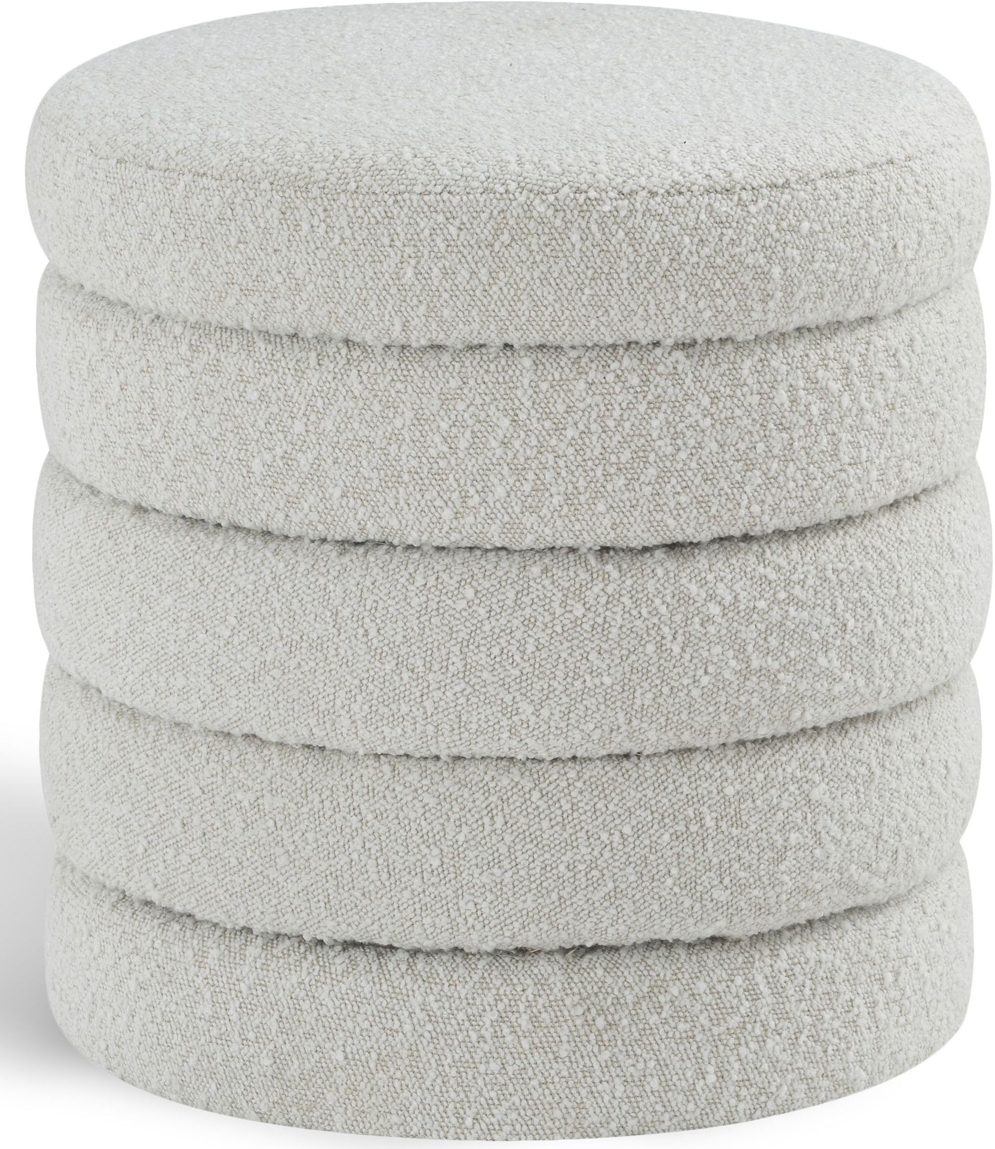 Aphia Boucle Fabric Ottoman/Stool