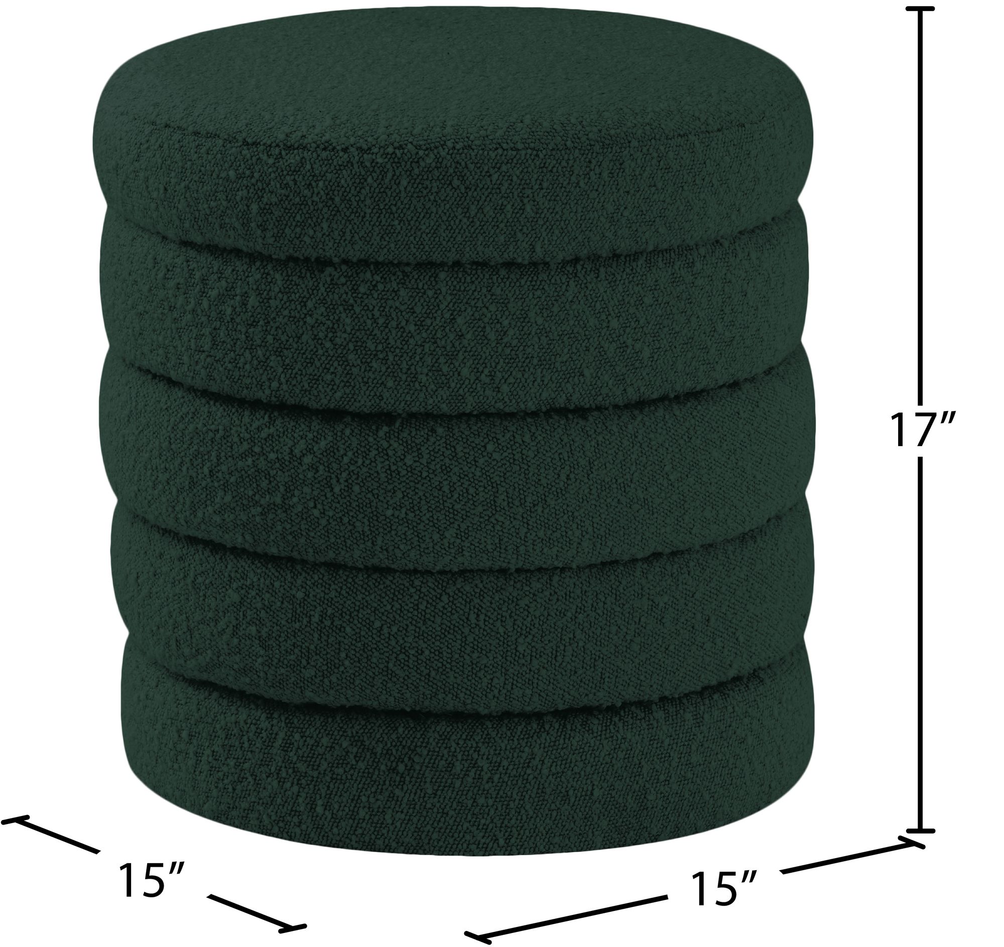 Aphia Boucle Fabric Ottoman/Stool
