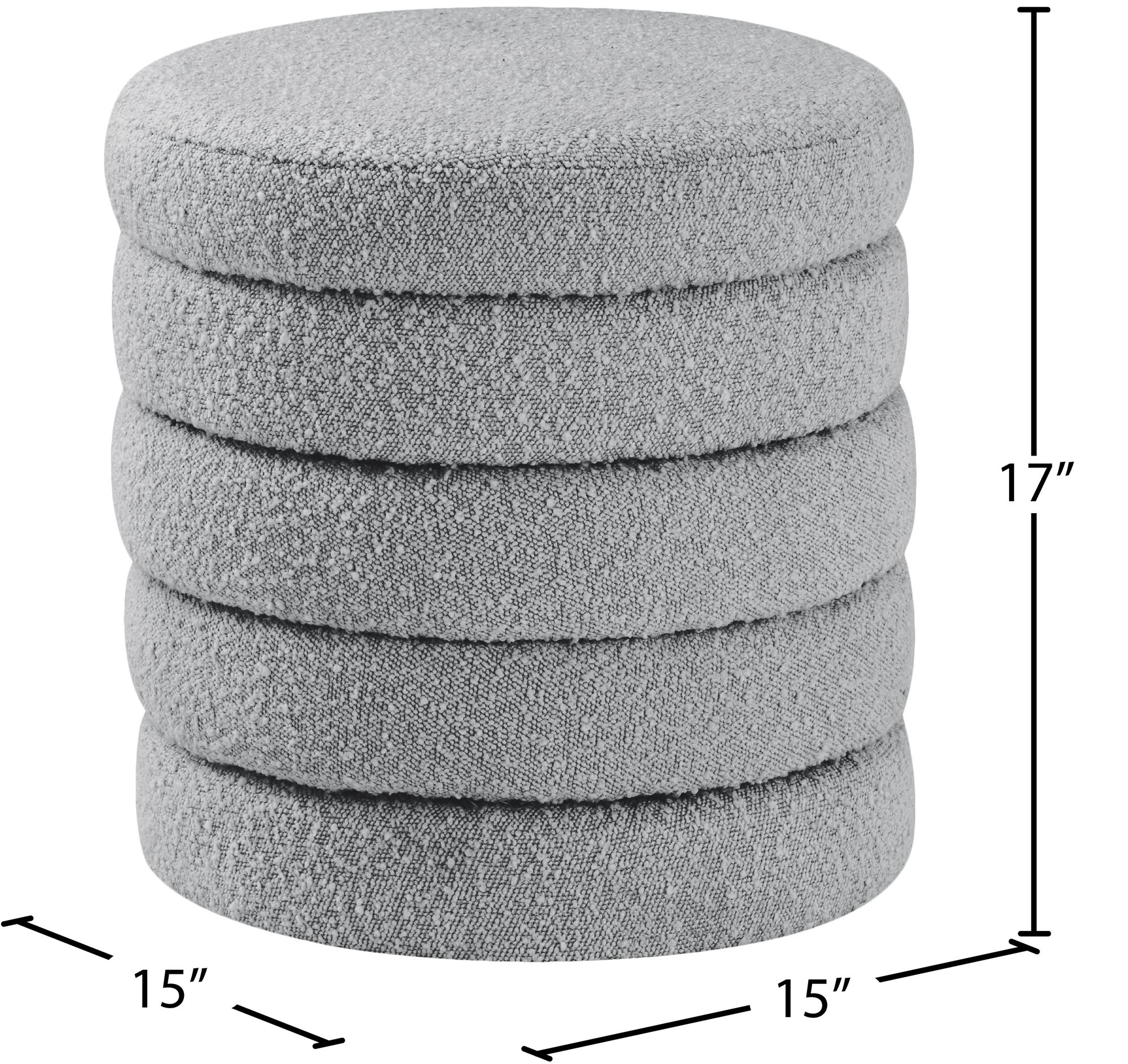 Aphia Boucle Fabric Ottoman/Stool