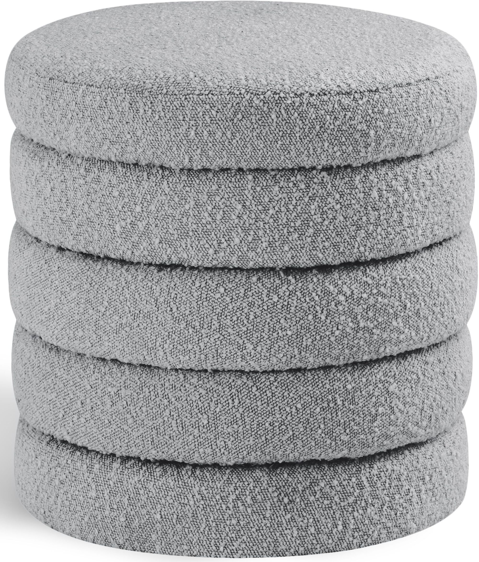 Aphia Boucle Fabric Ottoman/Stool