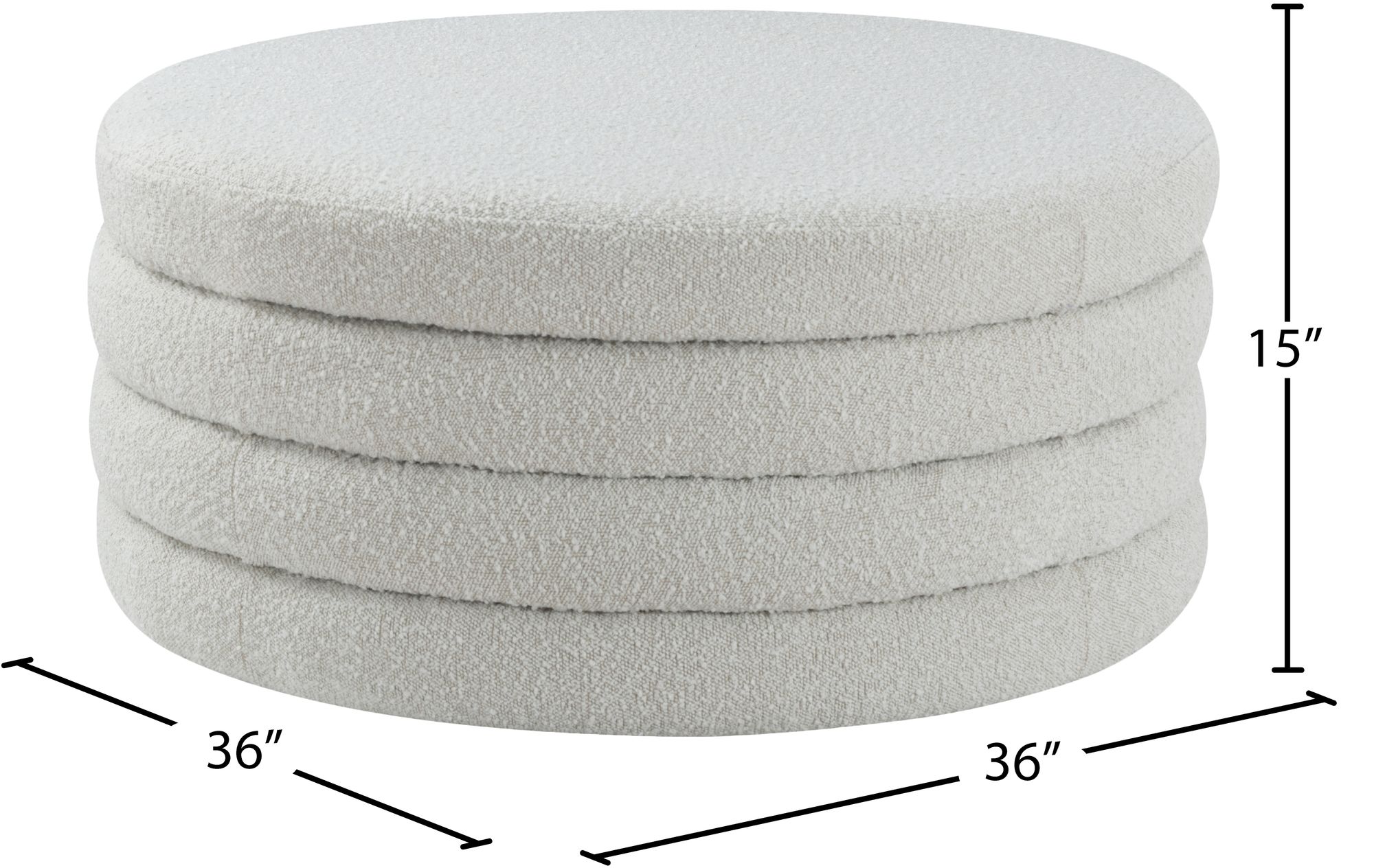 Aphia Boucle Fabric Ottoman/Coffee Table