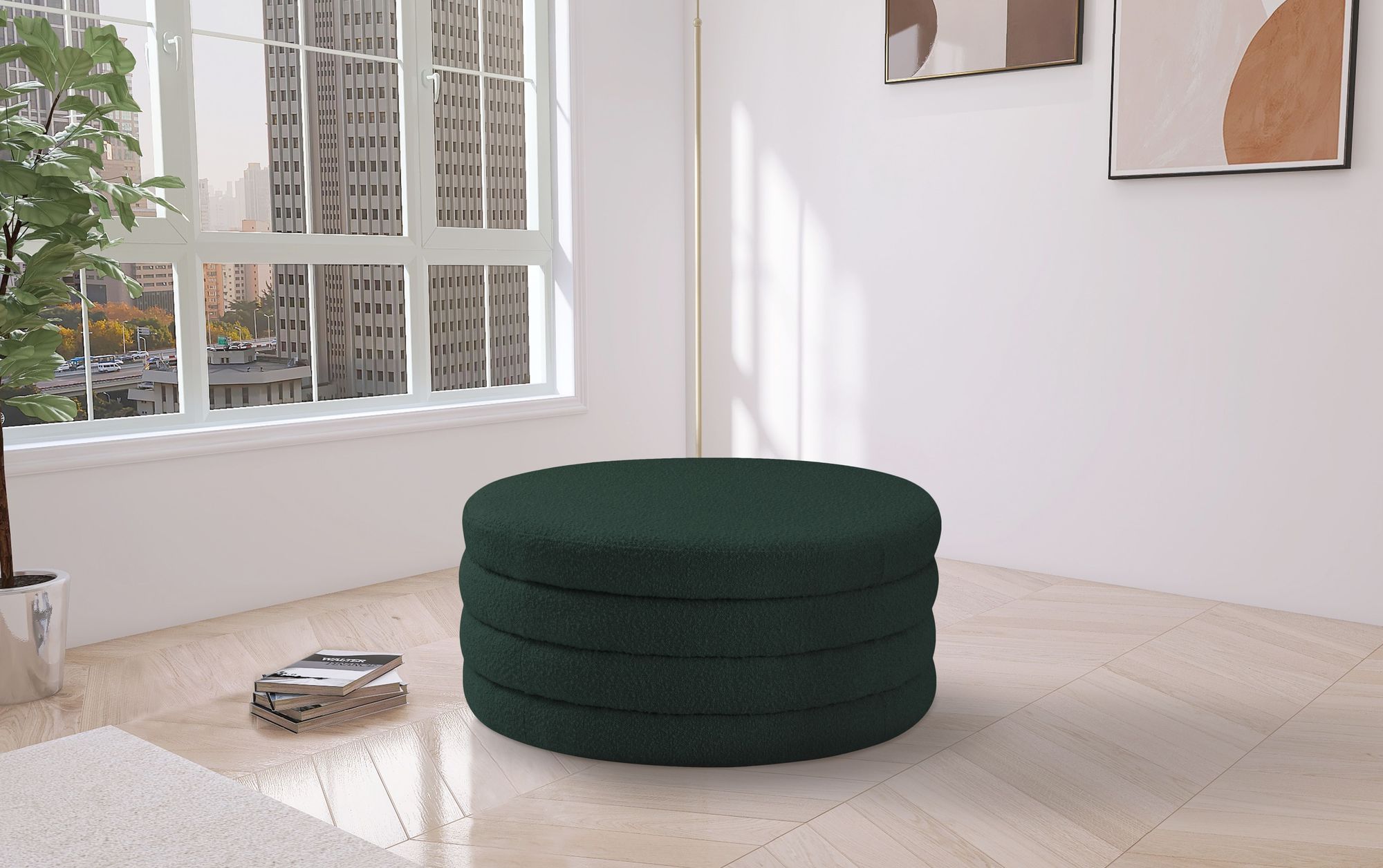 Aphia Boucle Fabric Ottoman/Coffee Table