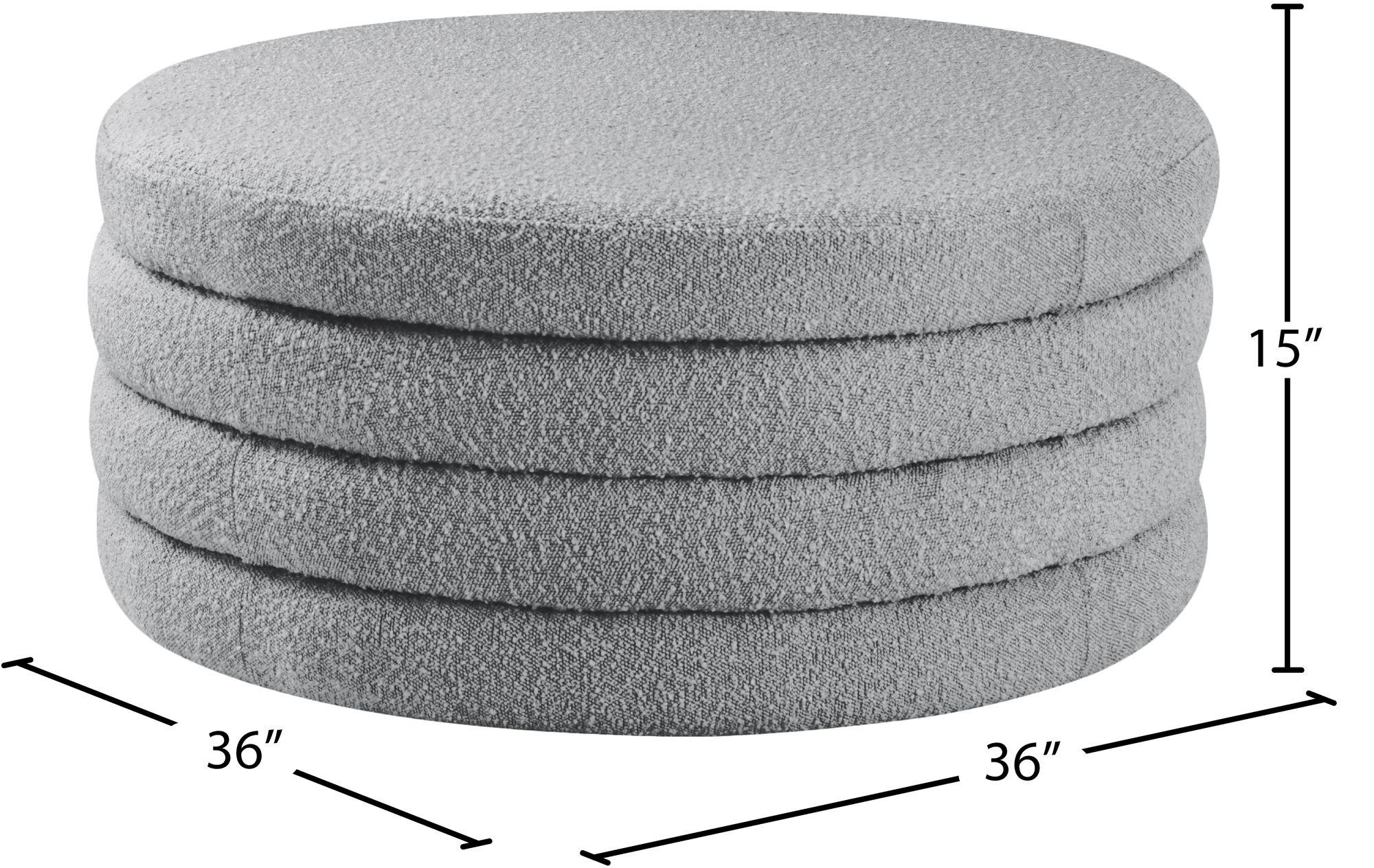 Aphia Boucle Fabric Ottoman/Coffee Table