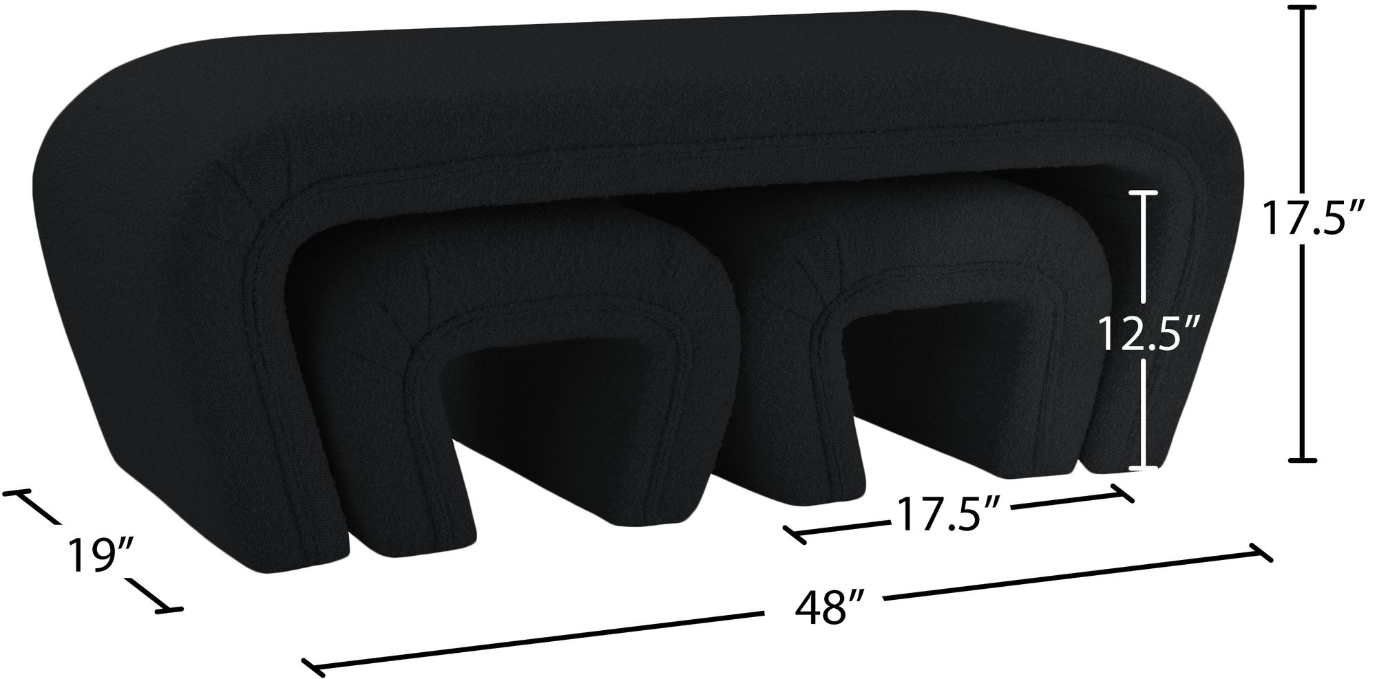 Odelia Boucle Fabric Bench