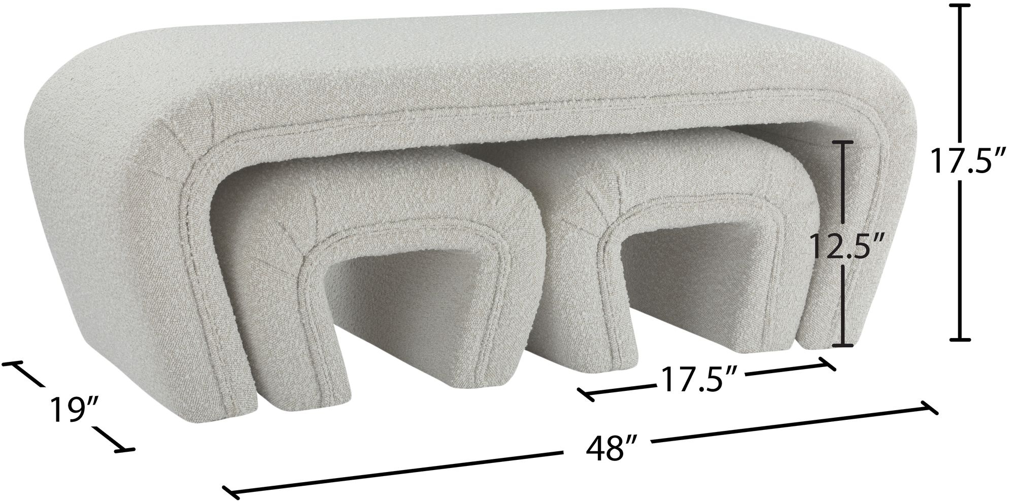 Odelia Boucle Fabric Bench