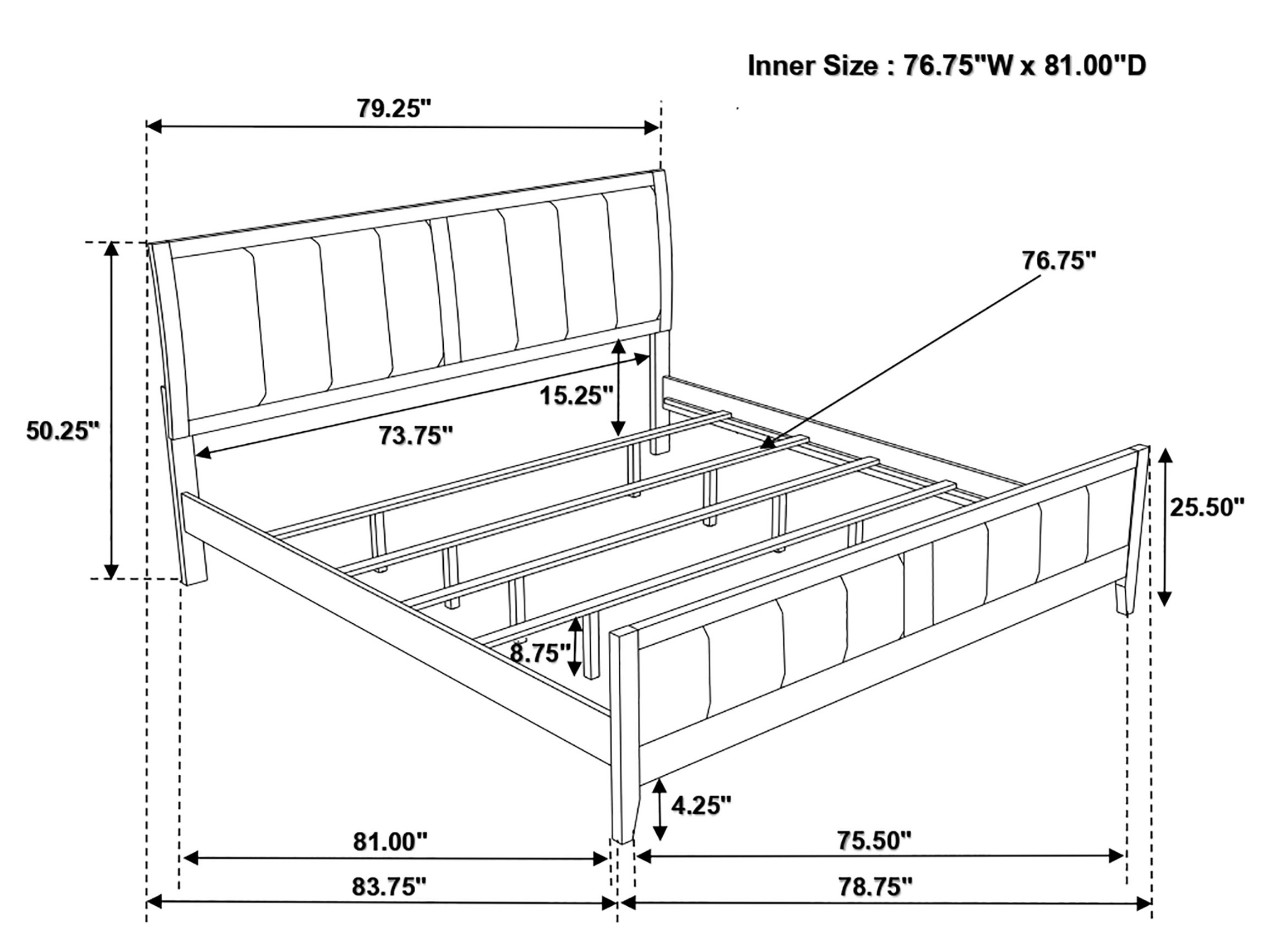 Carlton Leatherette/Wood Panel Bed