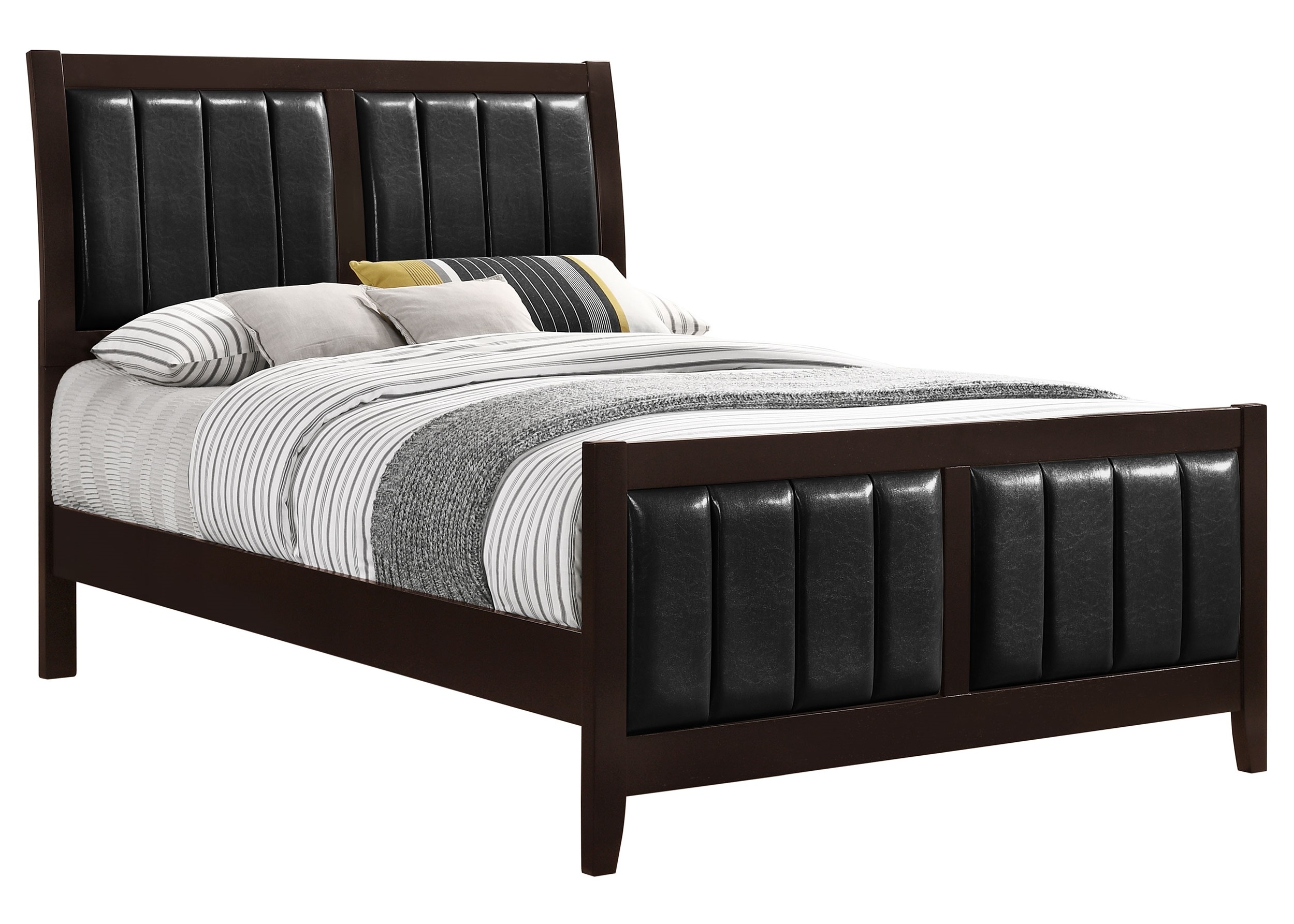 Carlton Leatherette/Wood Panel Bed