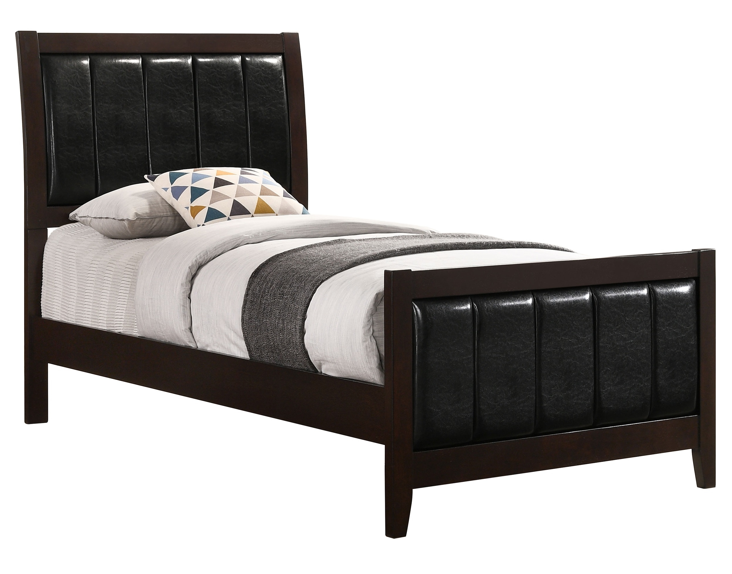 Carlton Leatherette/Wood Panel Bed