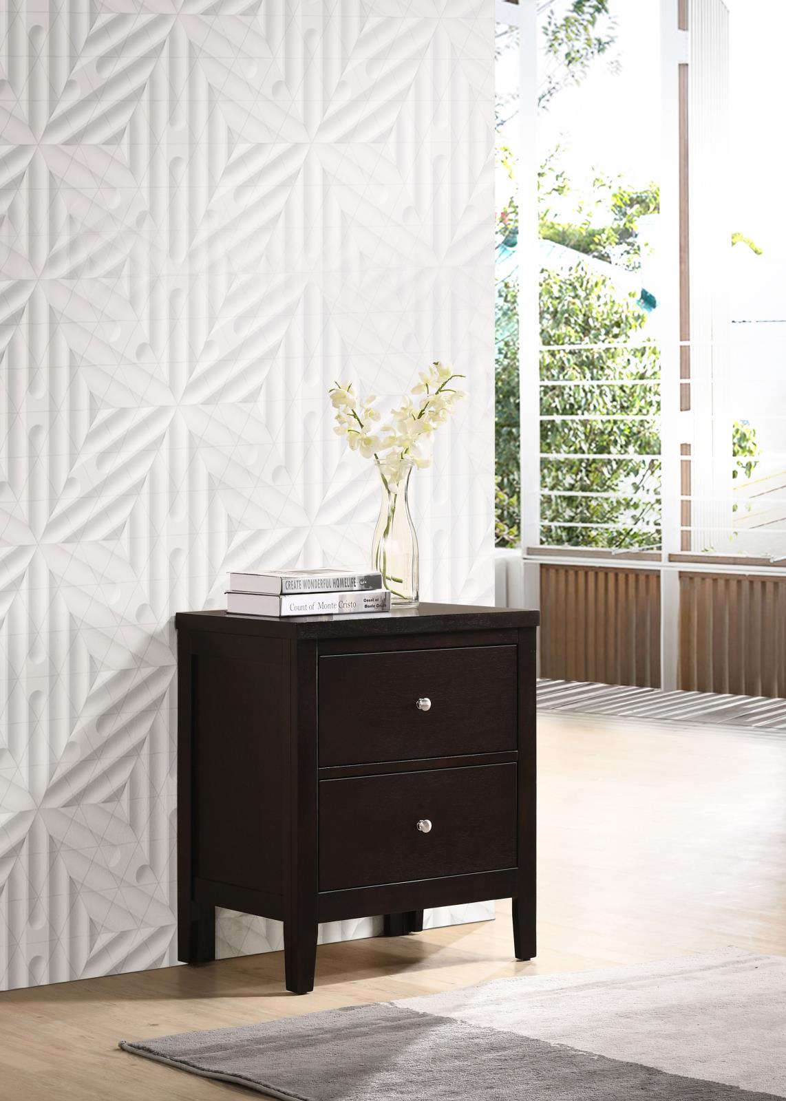 Carlton Leatherette/Wood Panel Bedroom Set