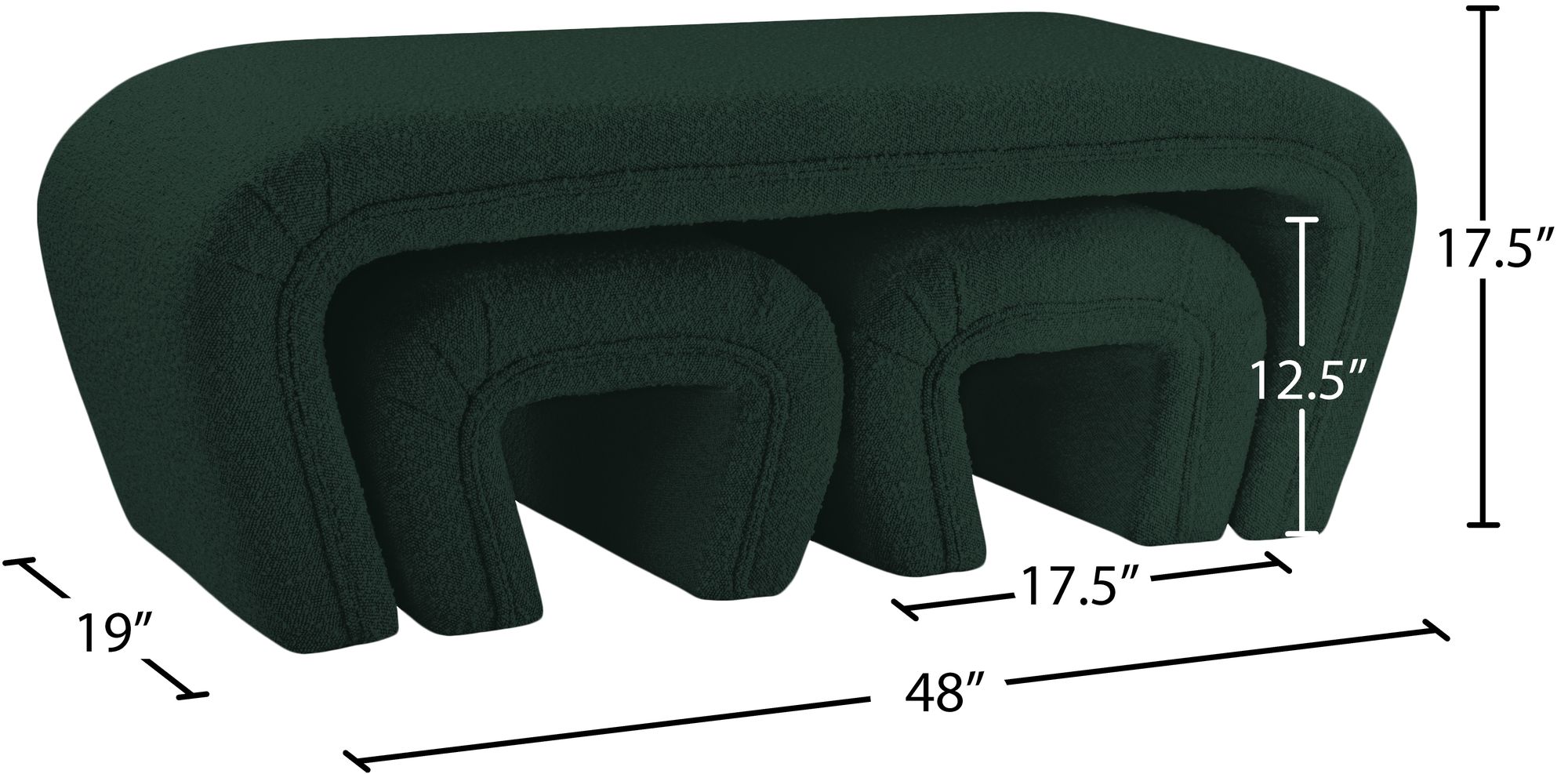 Odelia Boucle Fabric Bench