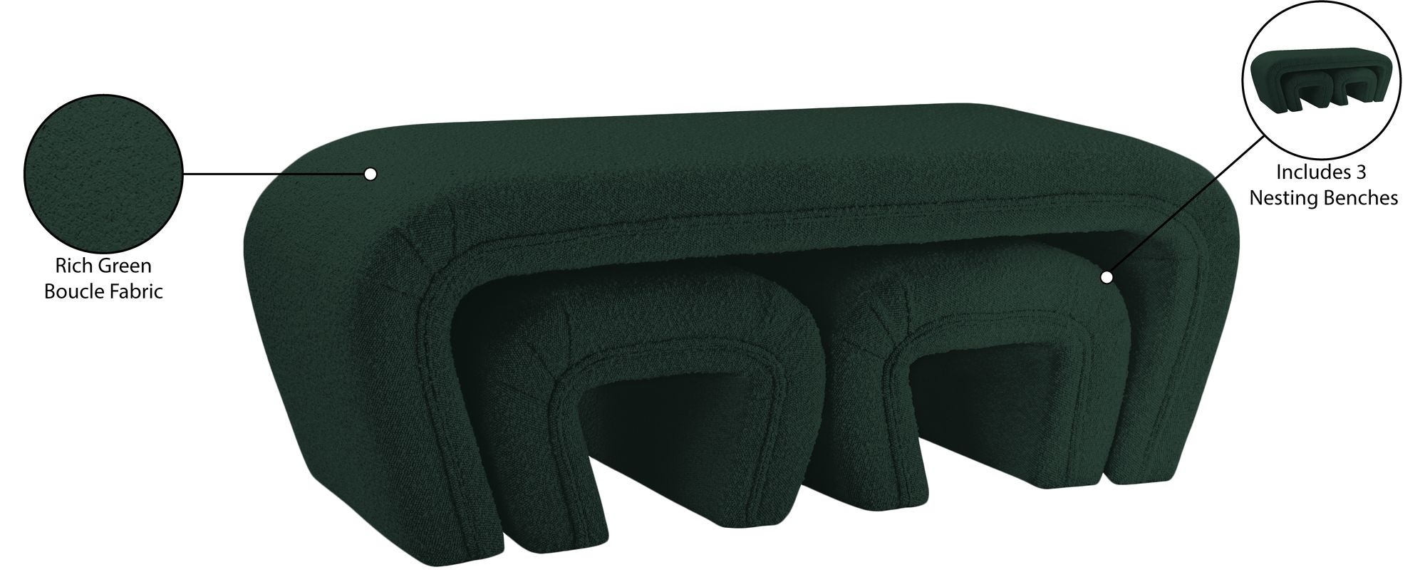 Odelia Boucle Fabric Bench