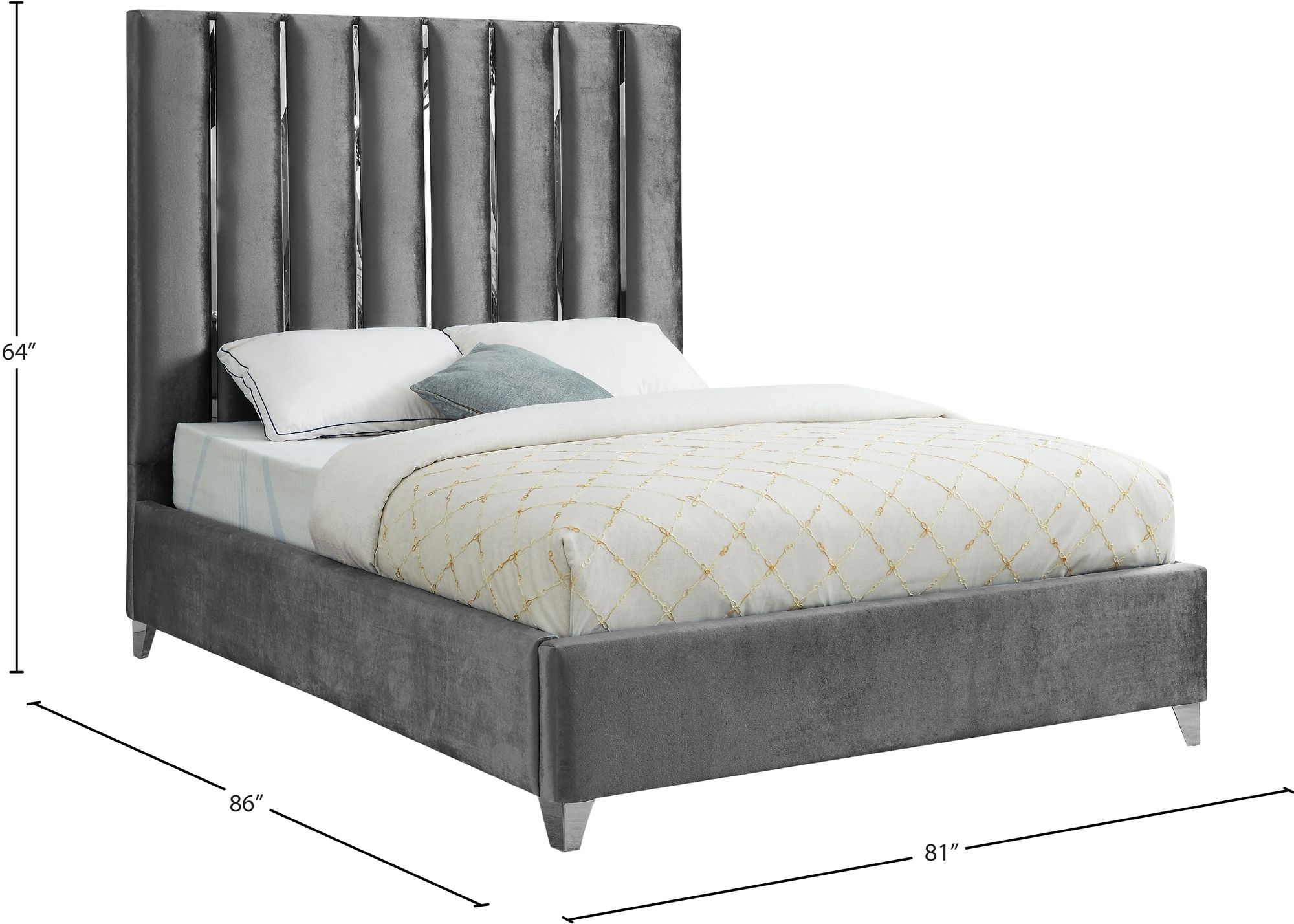 Enzo Velvet King Size Bed