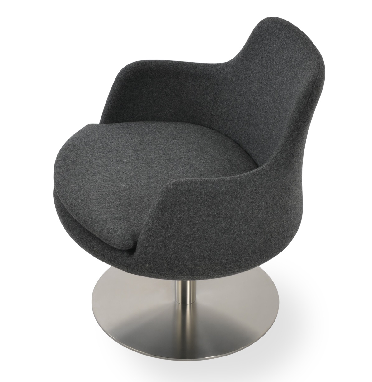 Dervish Leatherette Round Swivel Lounge Armchair