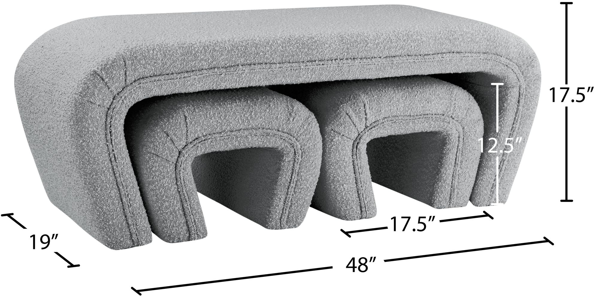 Odelia Boucle Fabric Bench