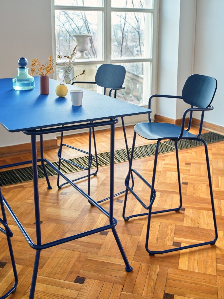 New School MDF/Metal Rectangular Meeting High Table