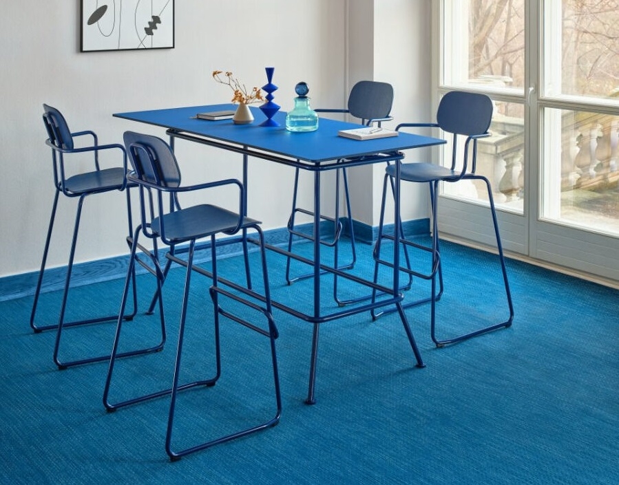 New School MDF/Metal Rectangular Meeting High Table