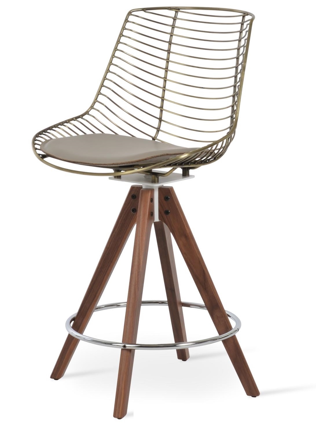 Tiger Metal Swivel Stool w/Pyramid Base