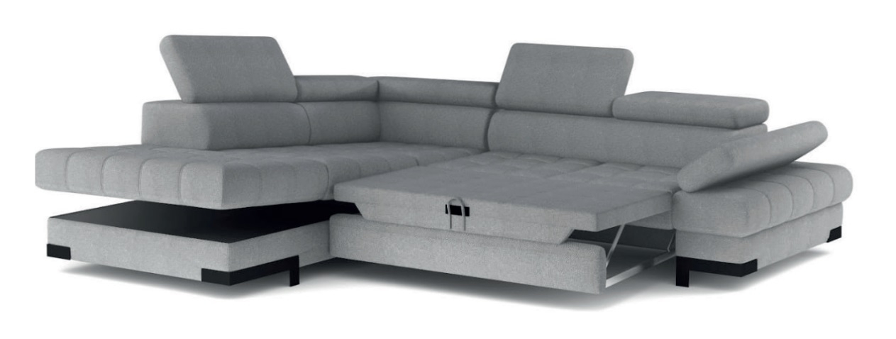 Selva Fabric L-Shaped Convertible Storage Sectional Sofa