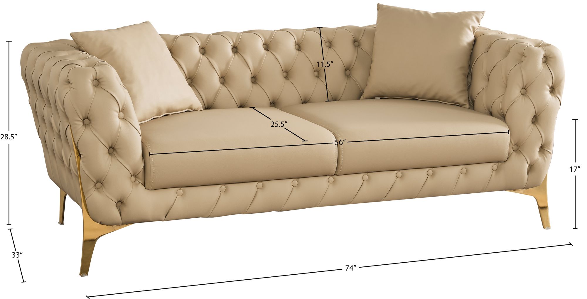 Aurora Faux Leather Loveseat