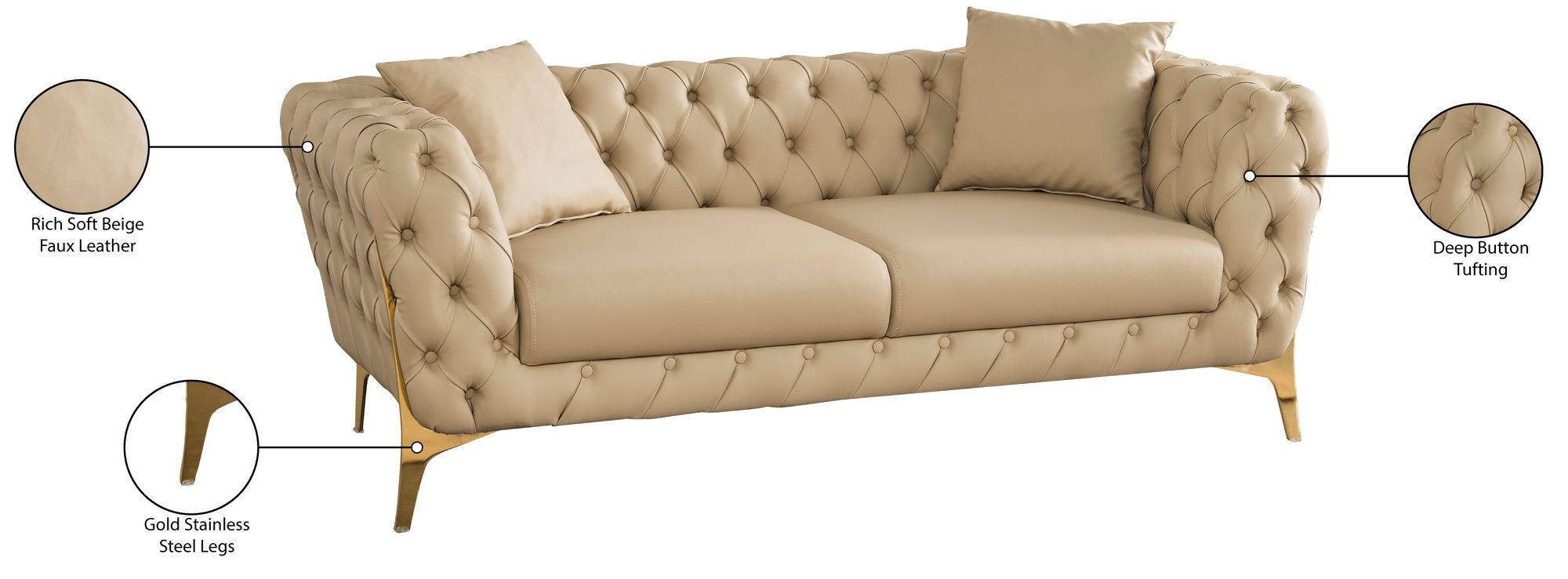 Aurora Faux Leather Loveseat