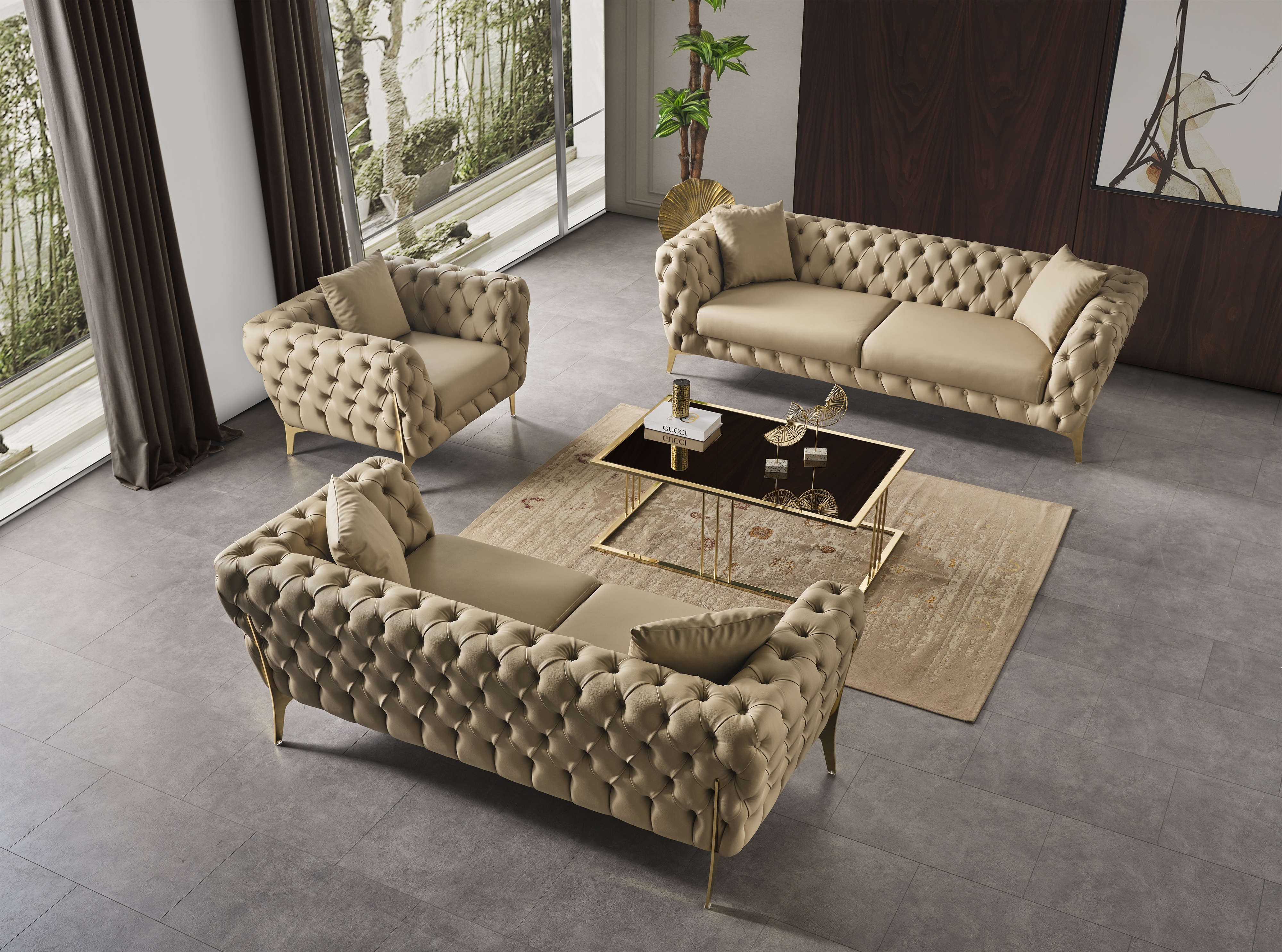Aurora Faux Leather Sofa