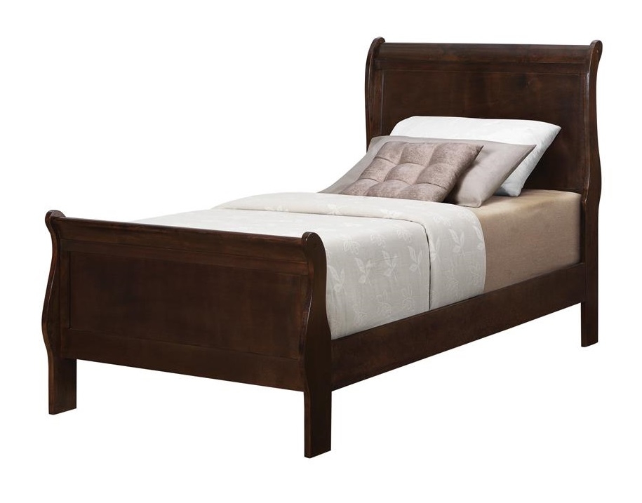 Louis Philippe Wood Panel Sleigh Bed