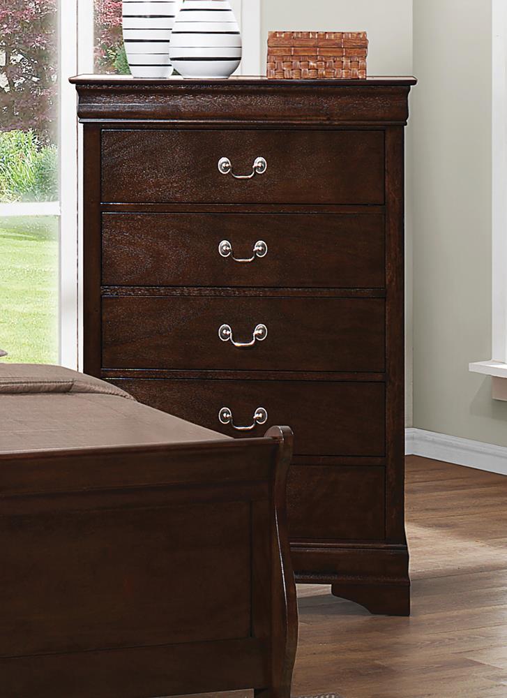 Louis Philippe Wood Chest w/5 Drawers