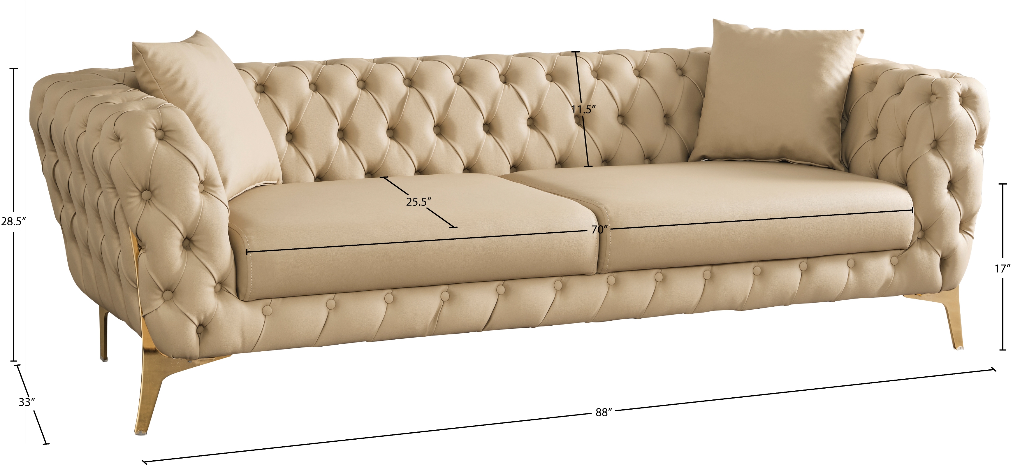 Aurora Faux Leather Sofa