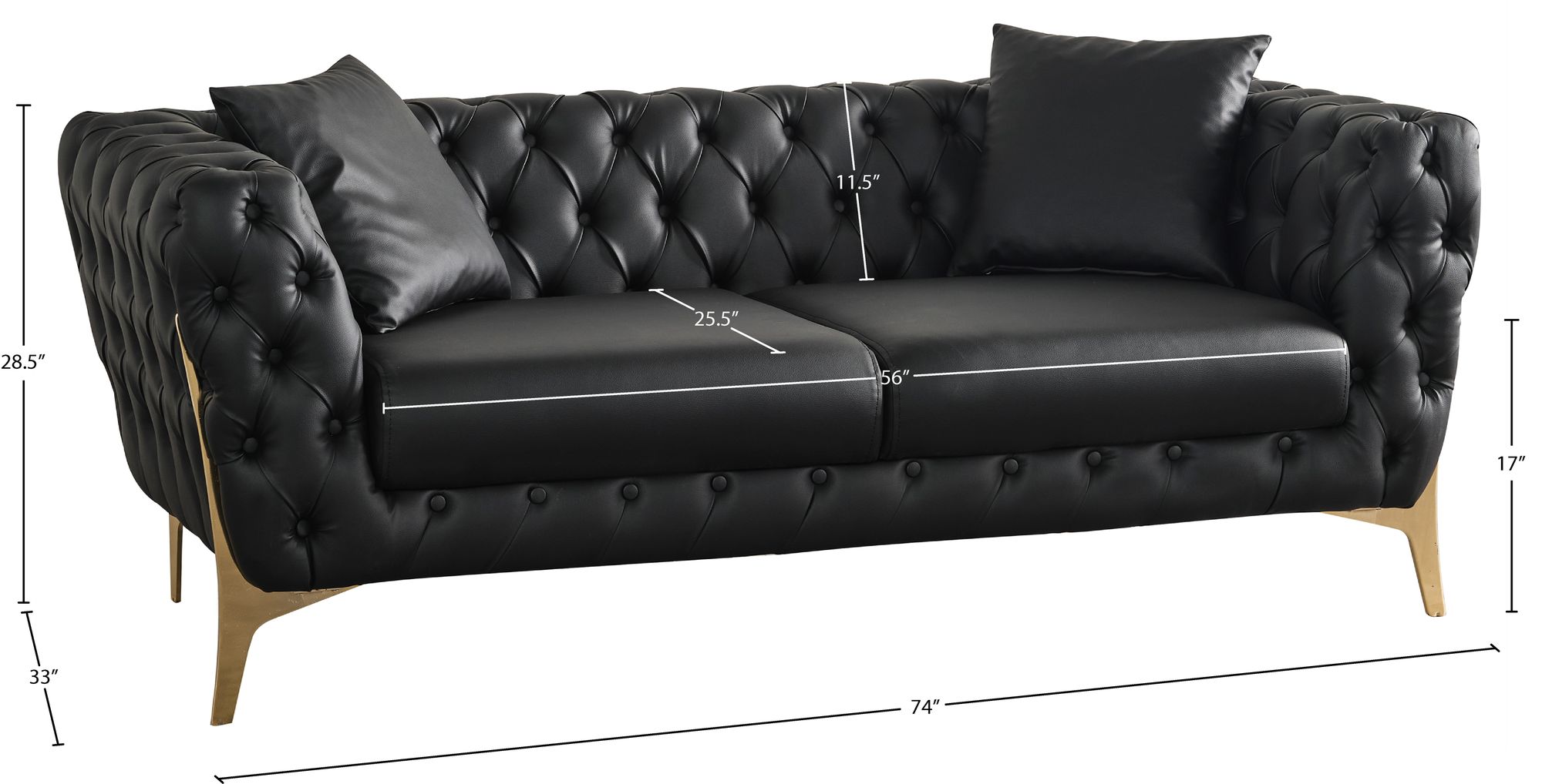 Aurora Faux Leather Loveseat