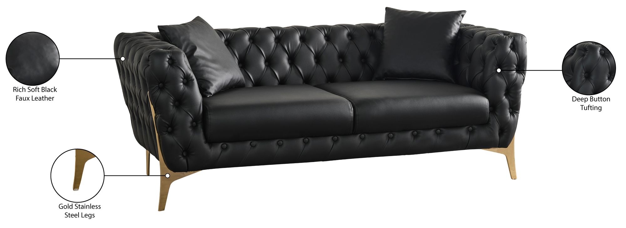 Aurora Faux Leather Loveseat