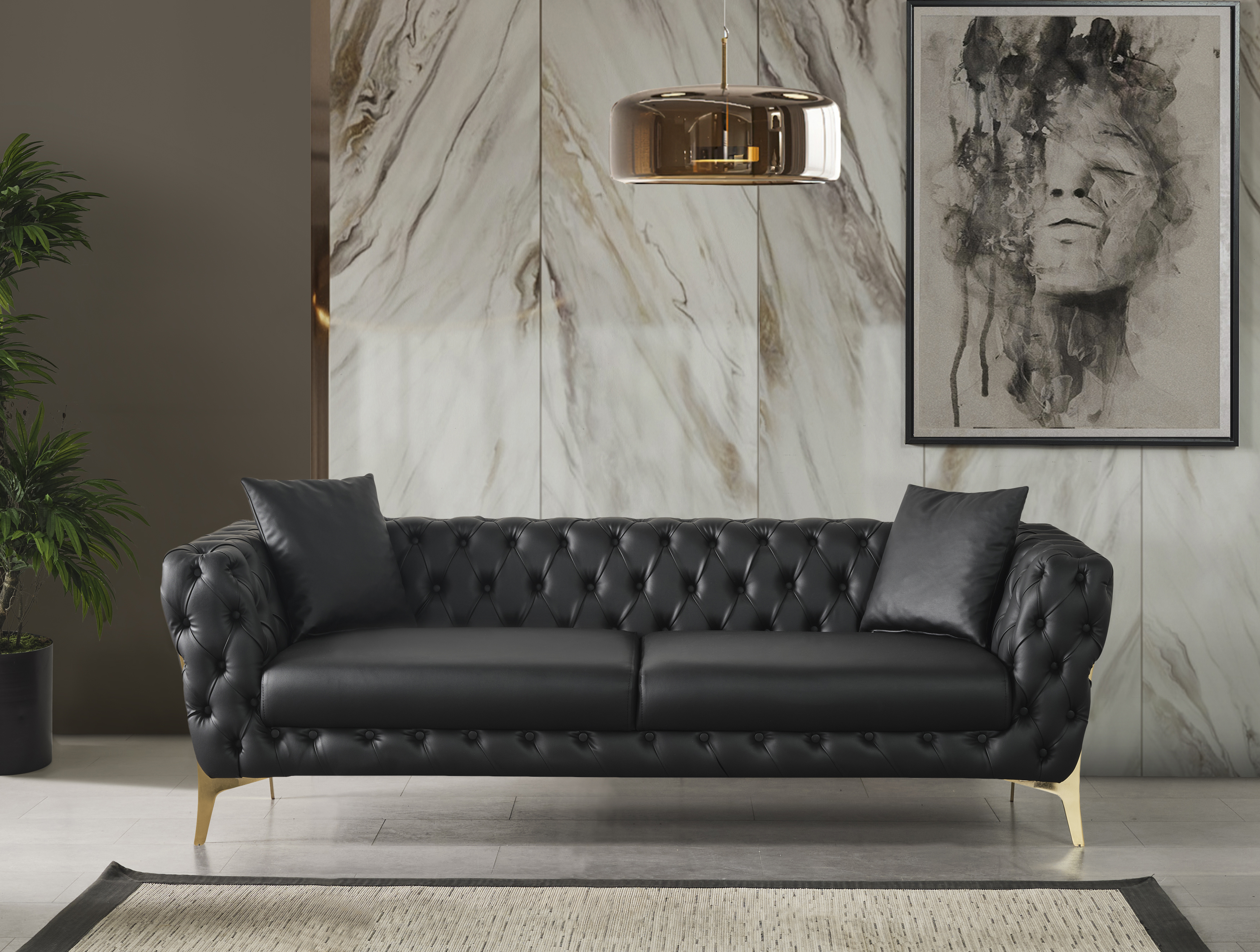 Aurora Faux Leather Sofa
