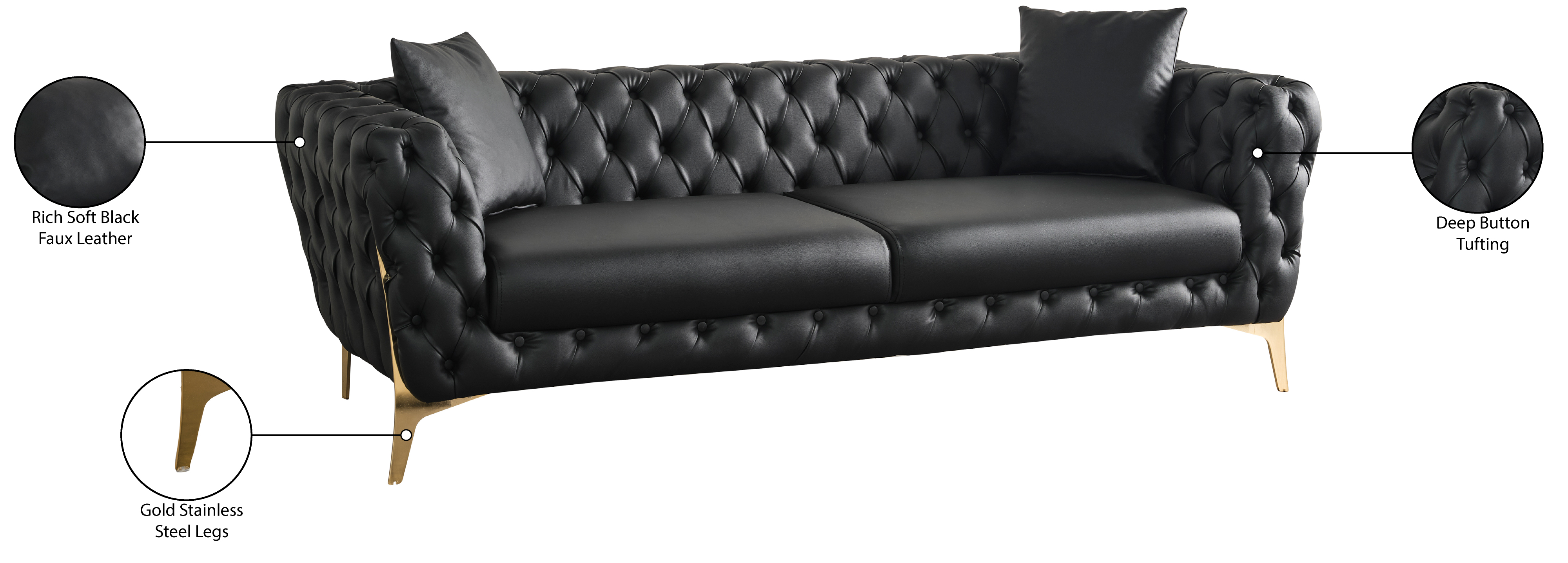 Aurora Faux Leather Sofa