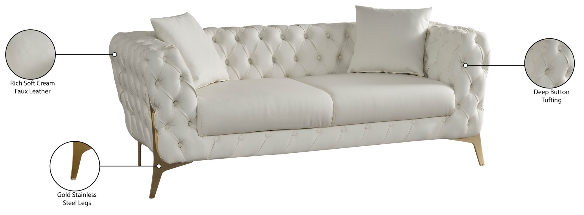 Aurora Faux Leather Loveseat