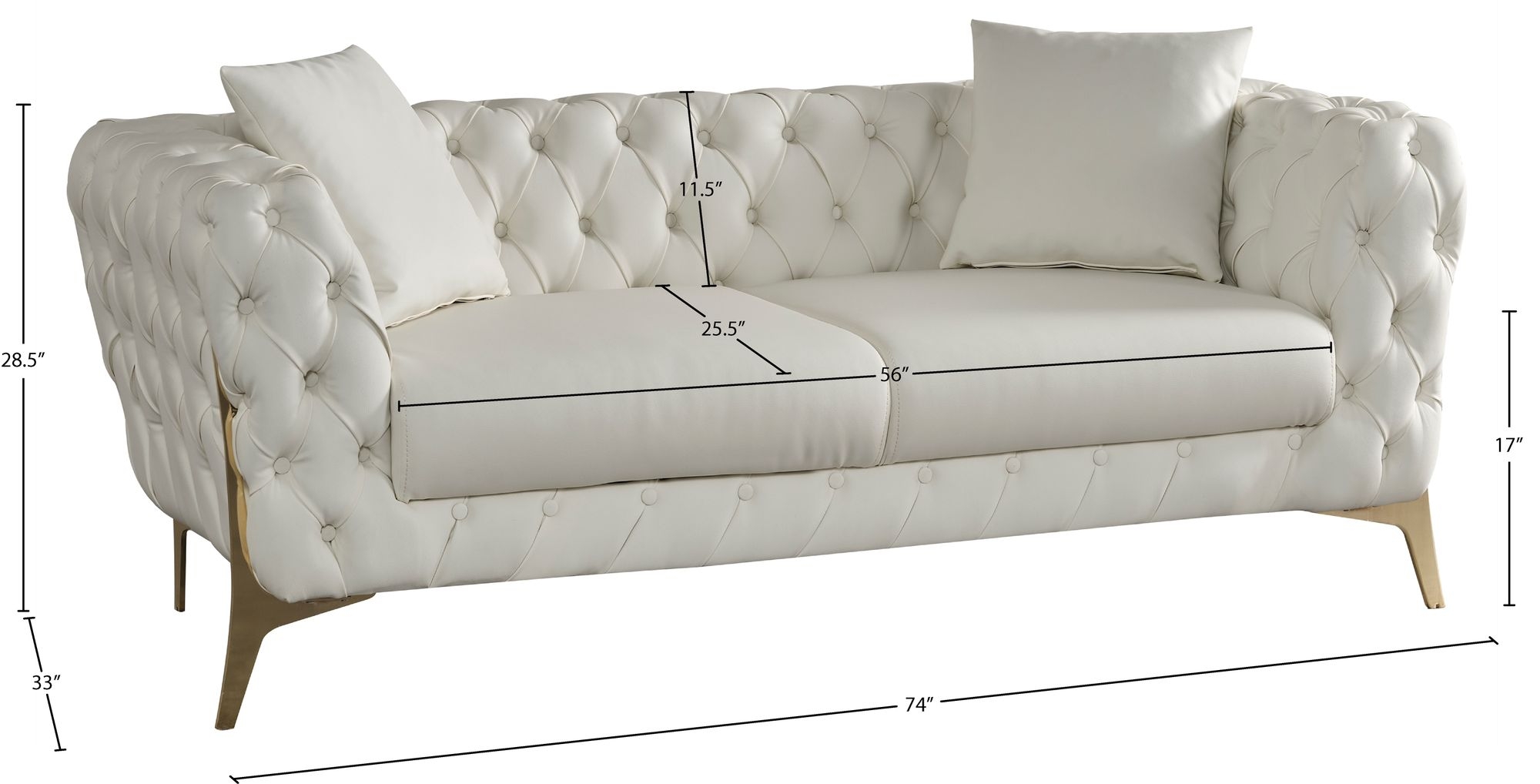 Aurora Faux Leather Loveseat