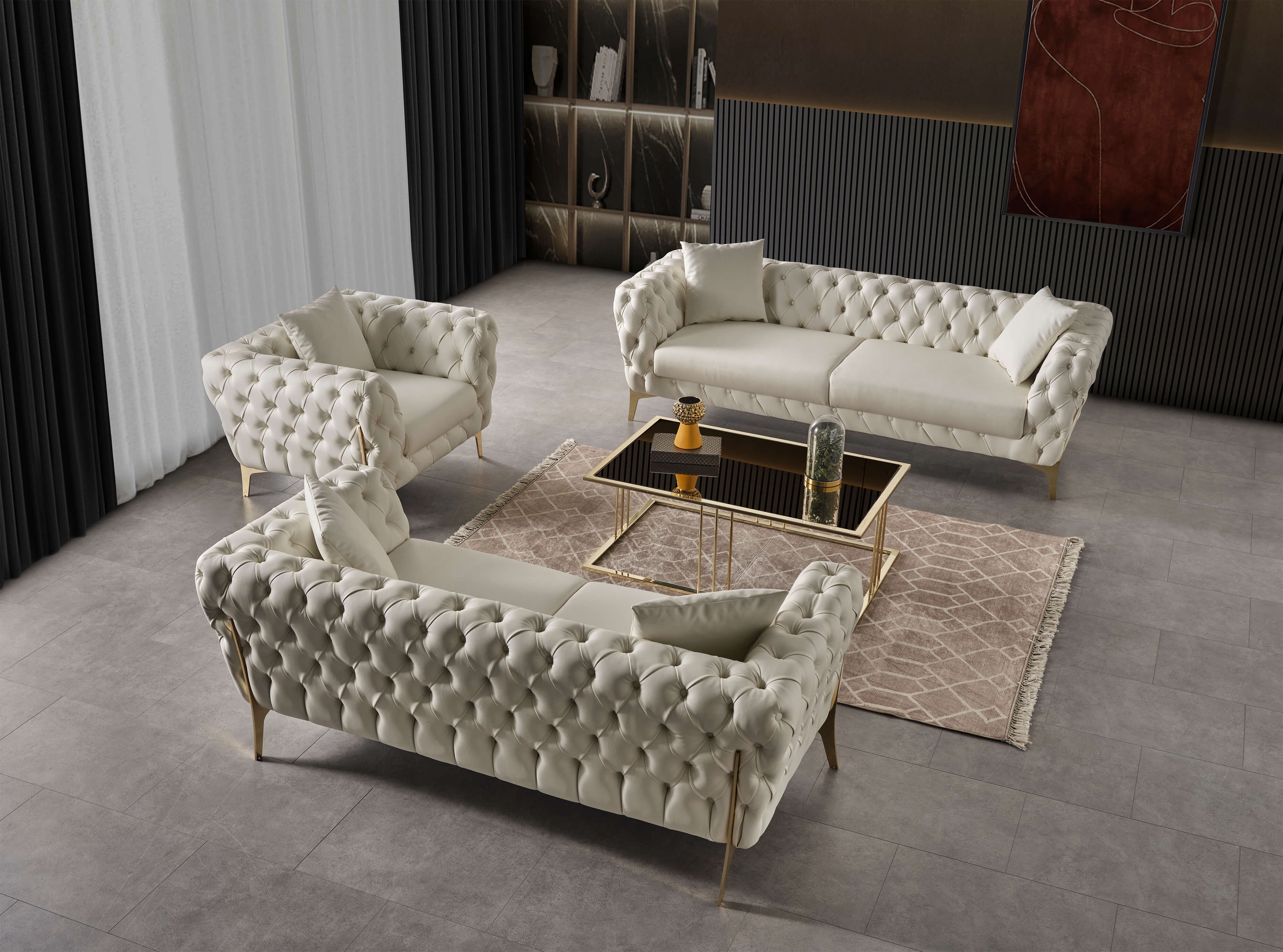 Aurora Faux Leather Sofa