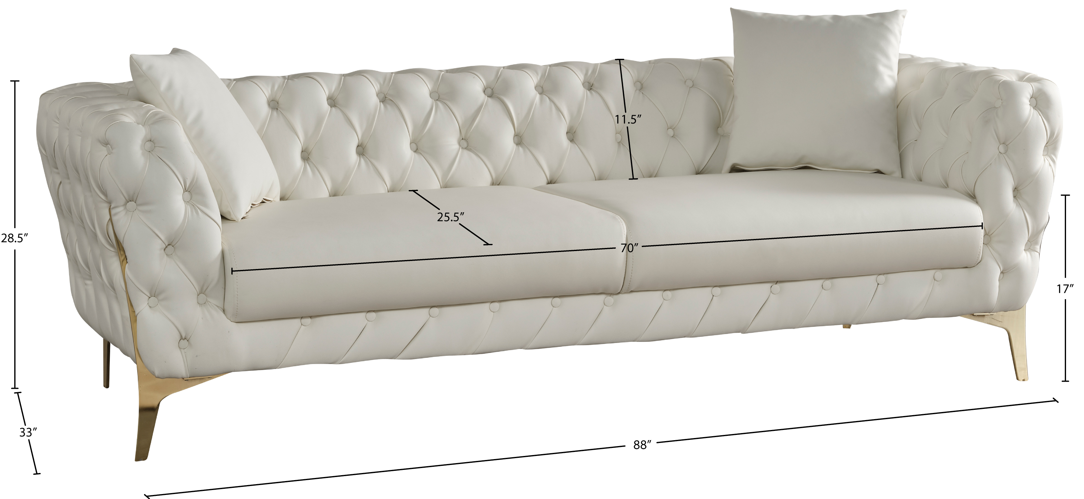 Aurora Faux Leather Sofa