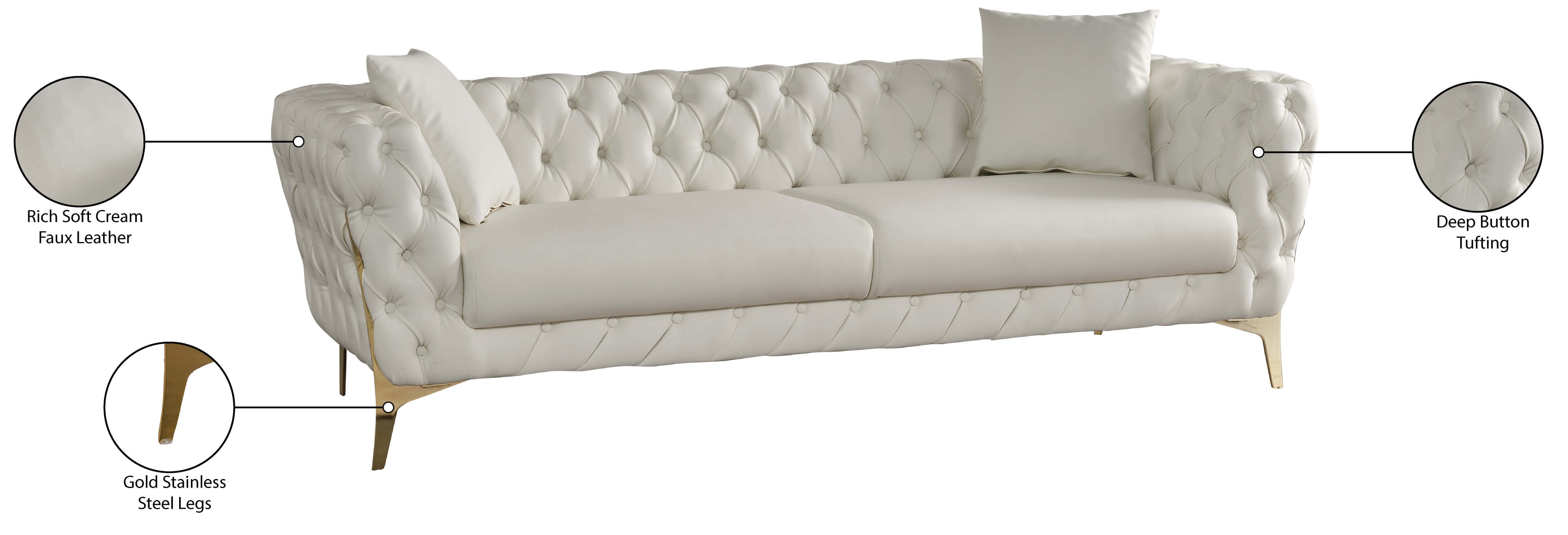 Aurora Faux Leather Sofa