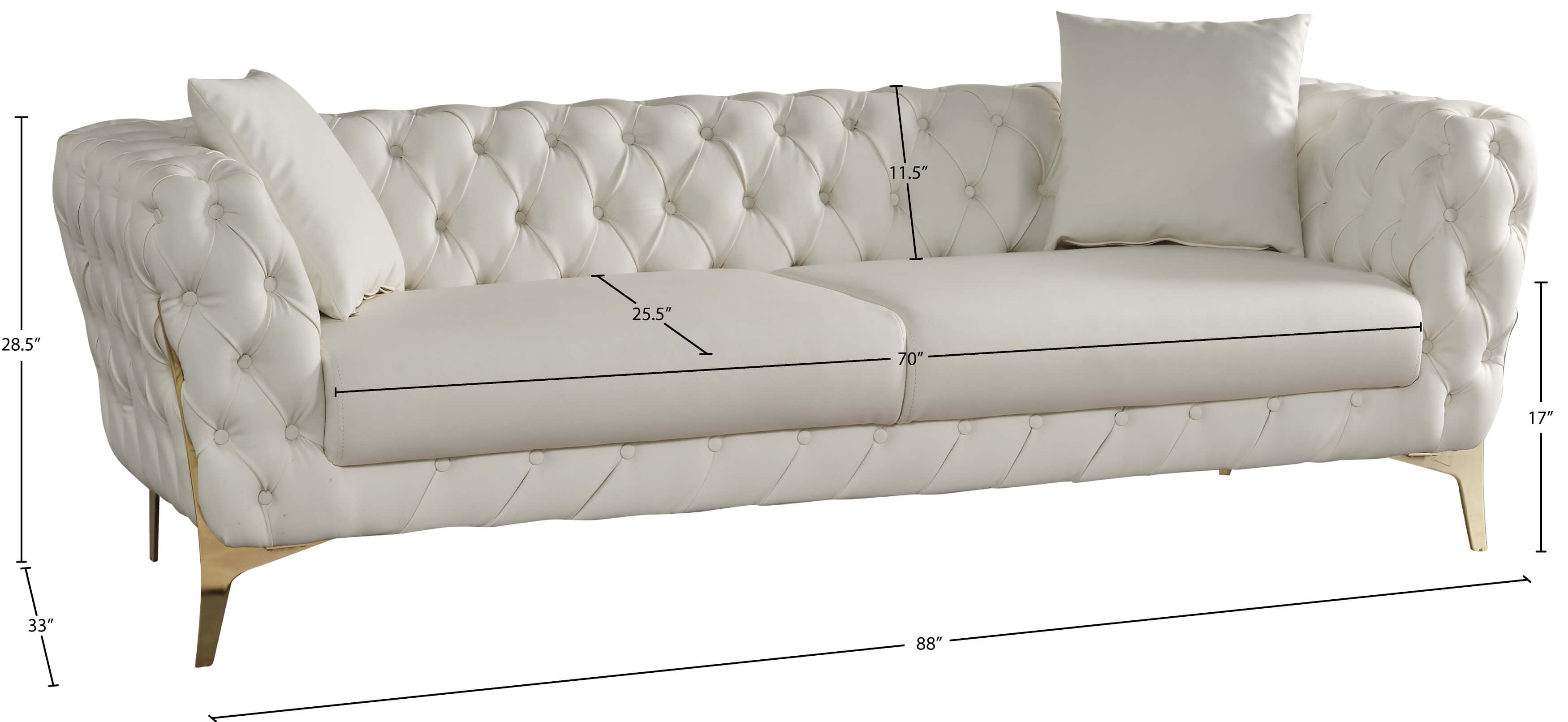 Aurora Faux Leather Sofa