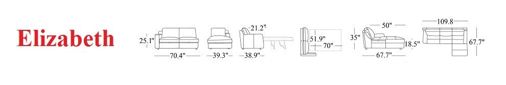 Elizabeth Premium Right Hand Facing Sectional Sleeper