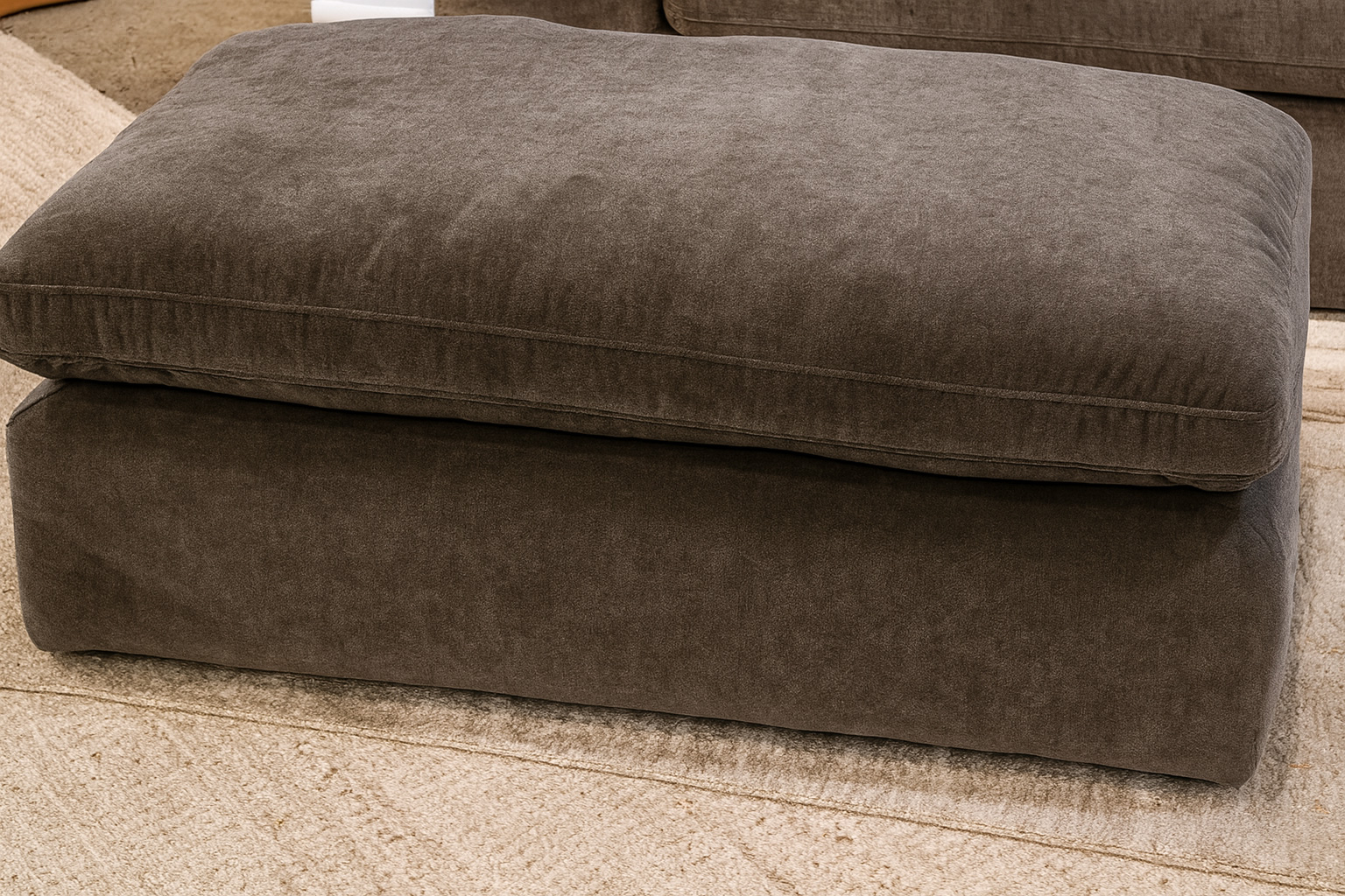 Maxton Heights 43" Rectangular Accent Ottoman - Plush Velvet & Feather-Blend