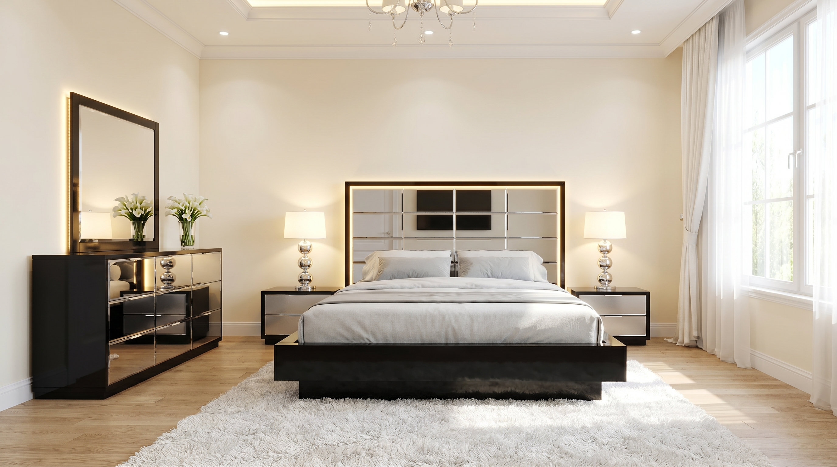 Mera Lacquer Platform Bed