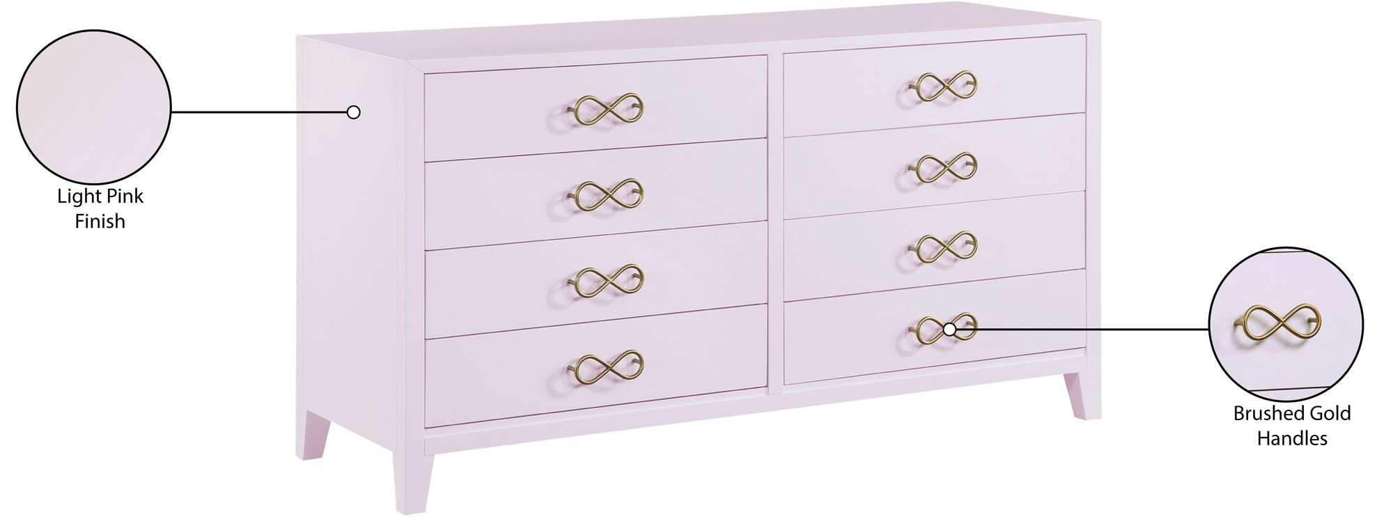 Bowtie 6-Drawer Wood Dresser